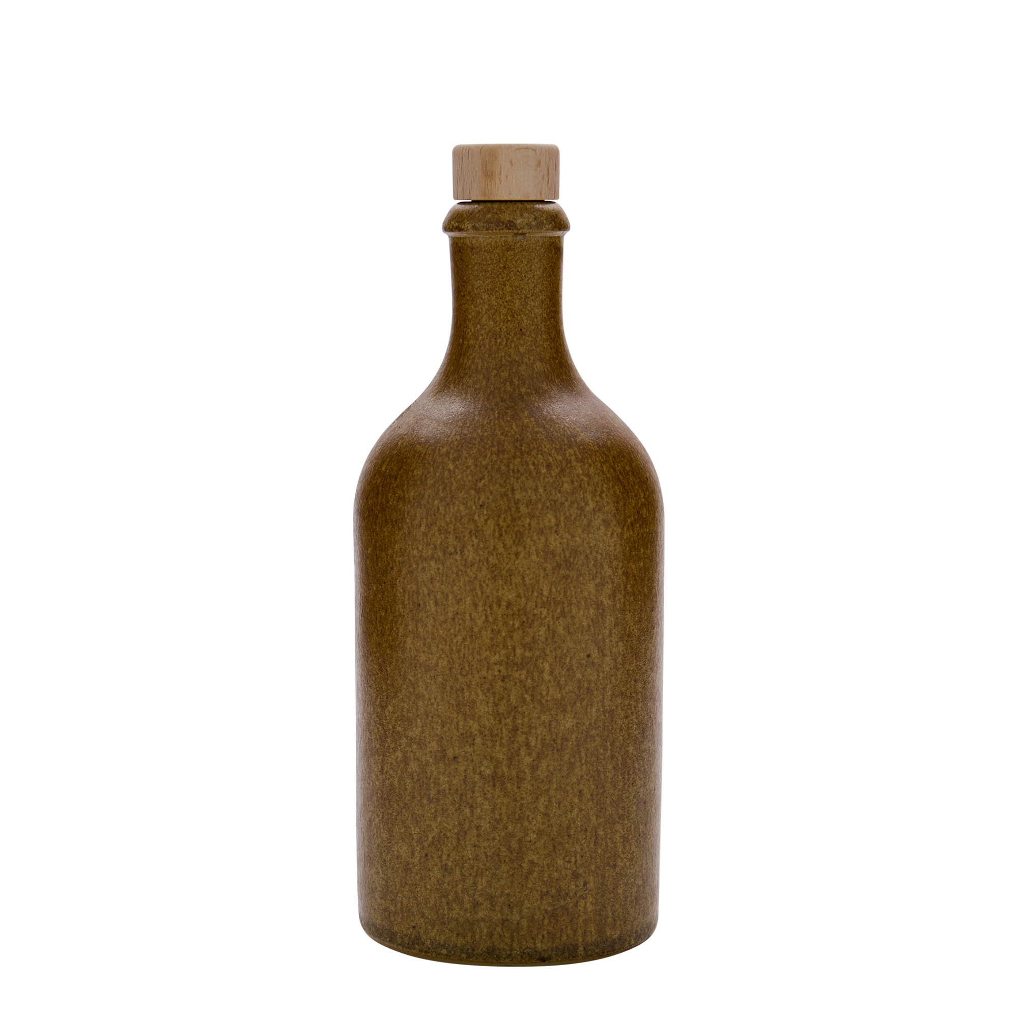 Boccale da 500 ml, gres, marrone cristallino, bocca: sughero