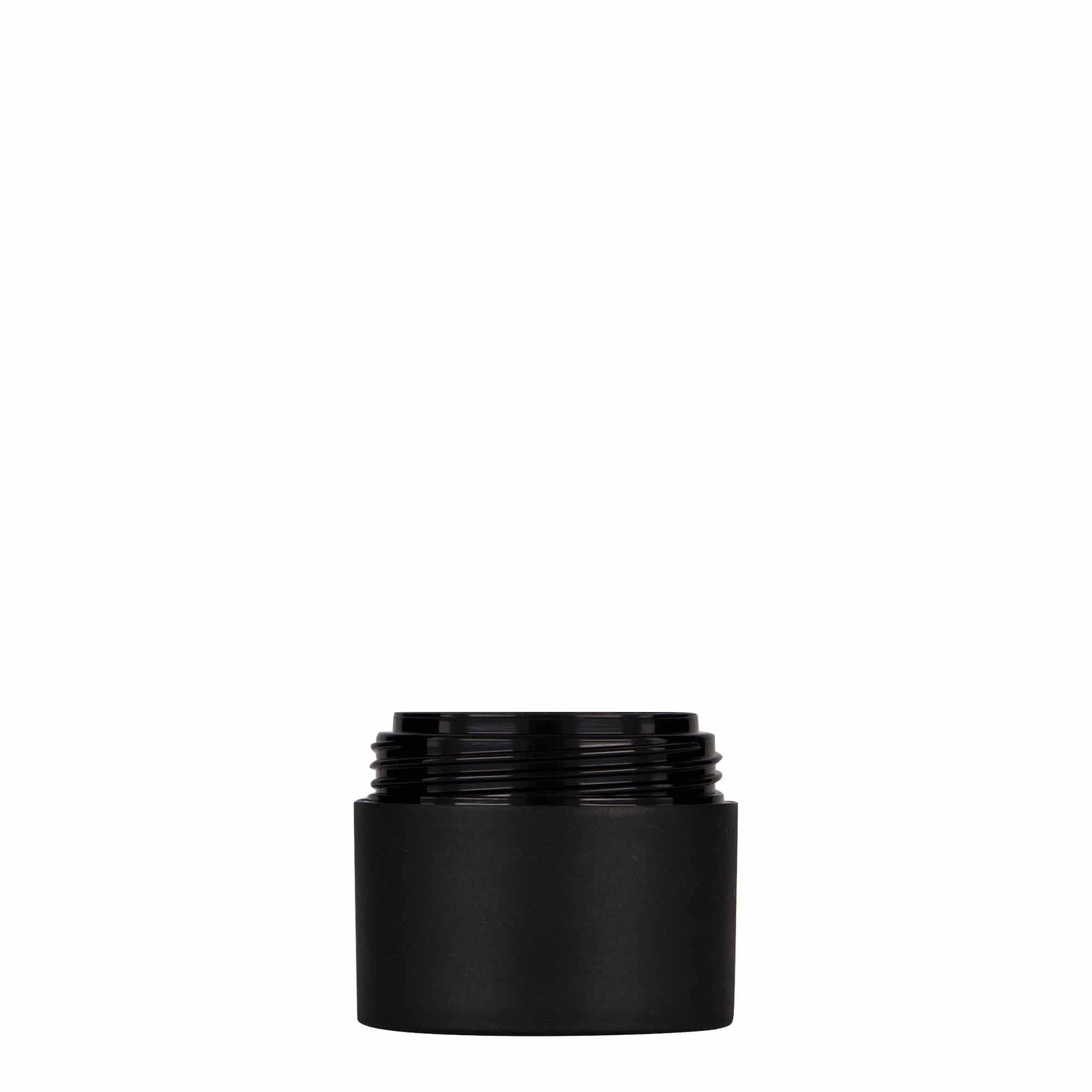 30 ml Contenitore cosmetico 'Antonella', plastica PP, nero, imboccatura: a vite 30 ml Contenitore cosmetico 'Antonella', plastica PP, nero, imboccatura: a vite