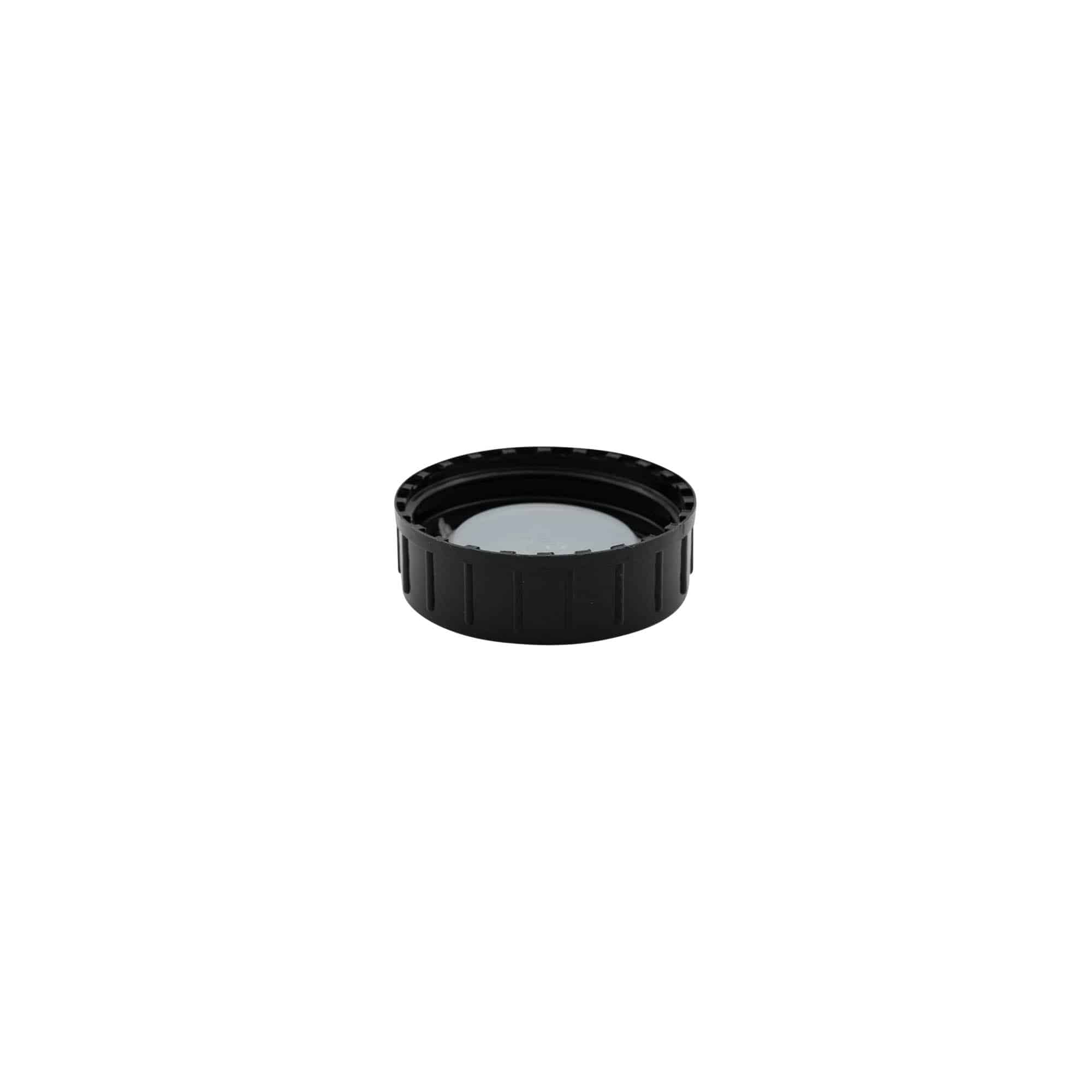 Tappo a vite, plastica PP, nero, per imboccatura: DIN 40