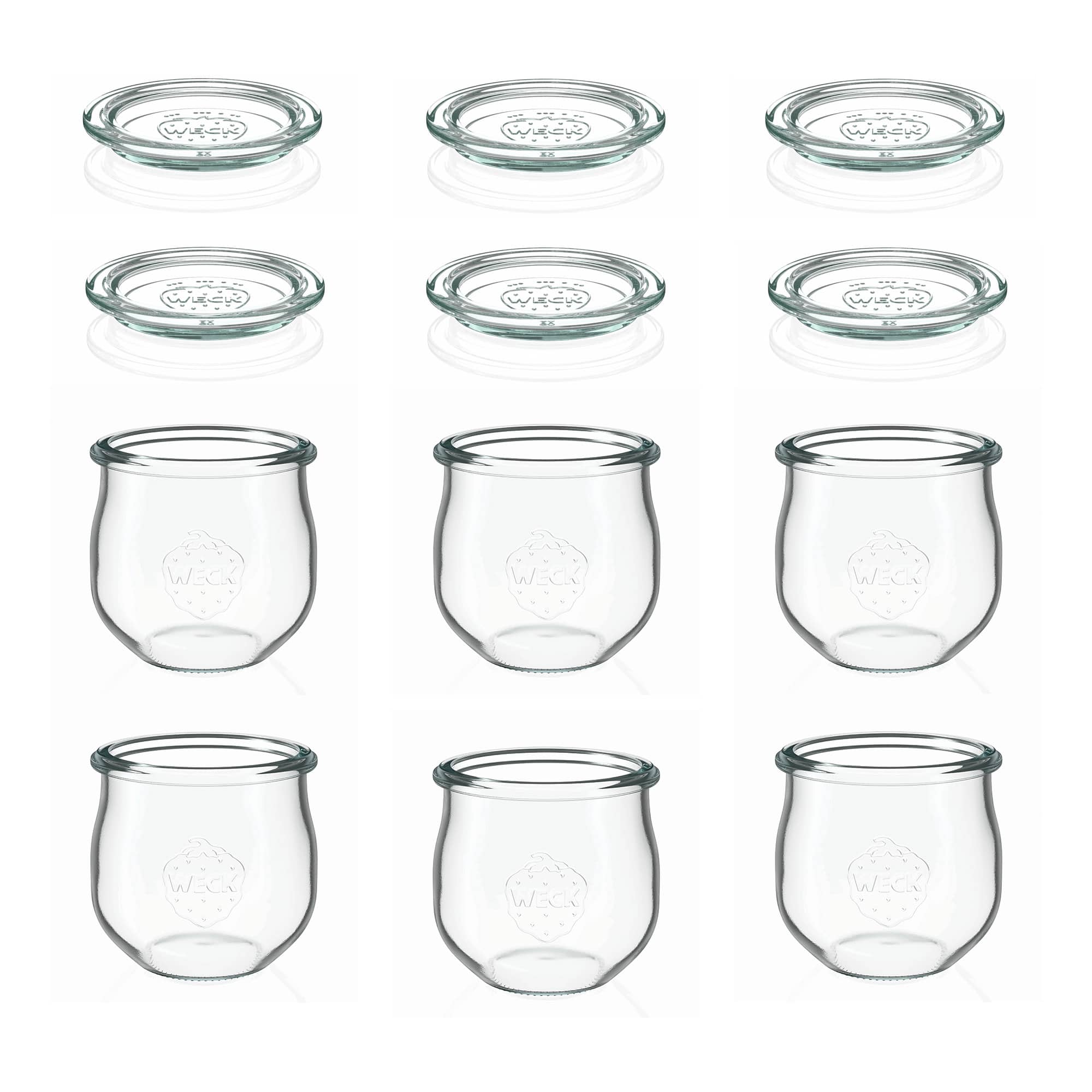 6x 370 ml vaso WECK a tulipano con coperchio in vetro RR 80
