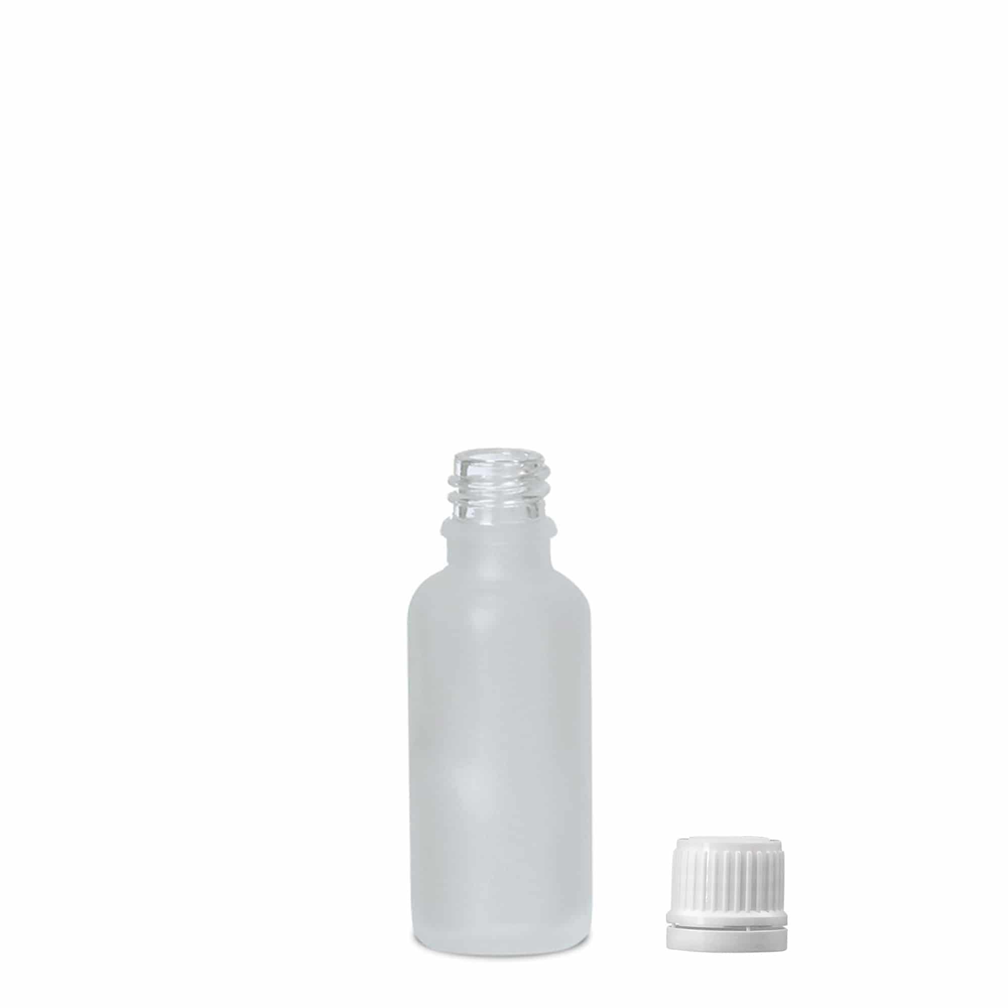 30 ml bottiglia medicinale, vetro, satinato, bocca: DIN 18