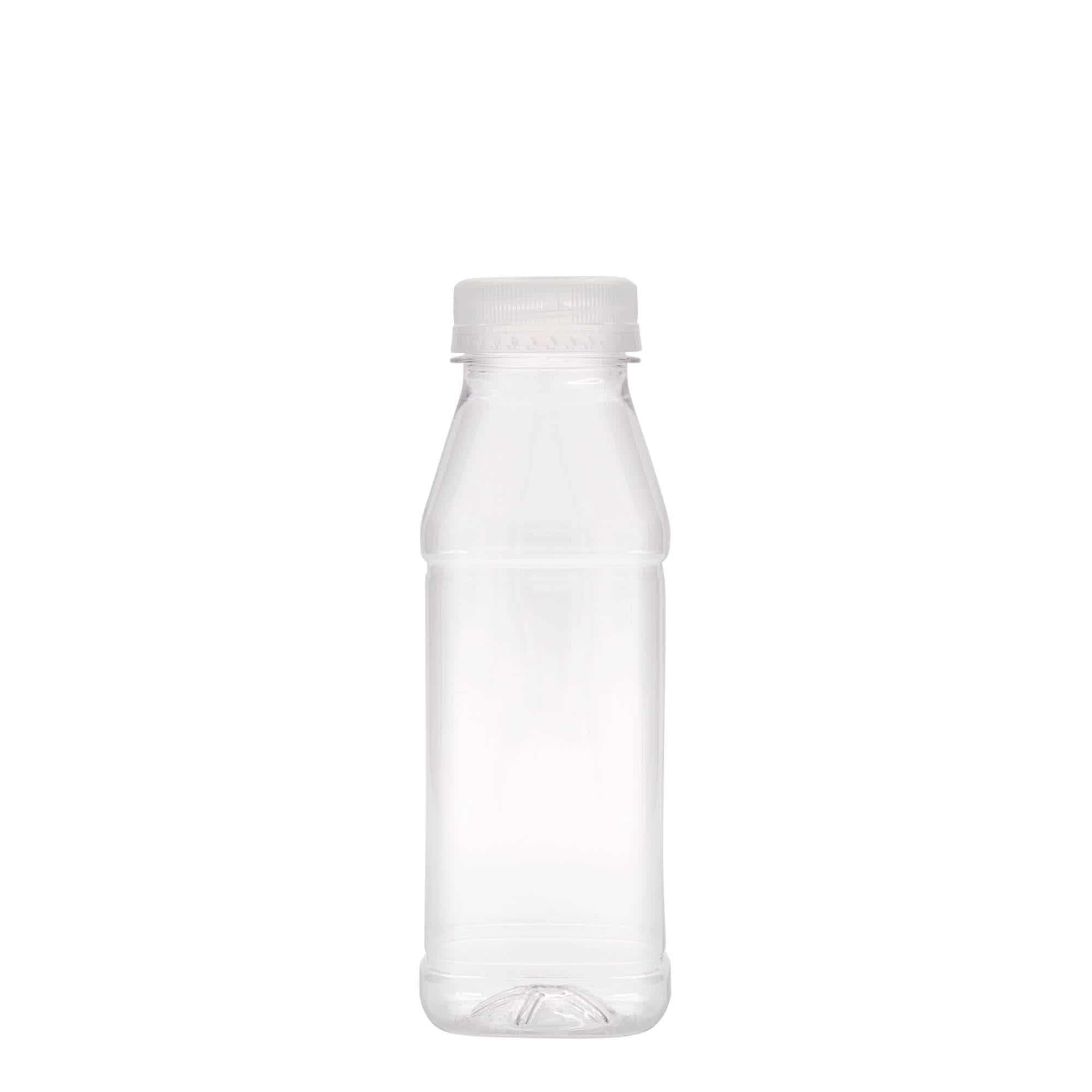 330 ml Bottiglia PET 'Milk and Juice Carré', quadrata, plastica, imboccatura: 38 mm