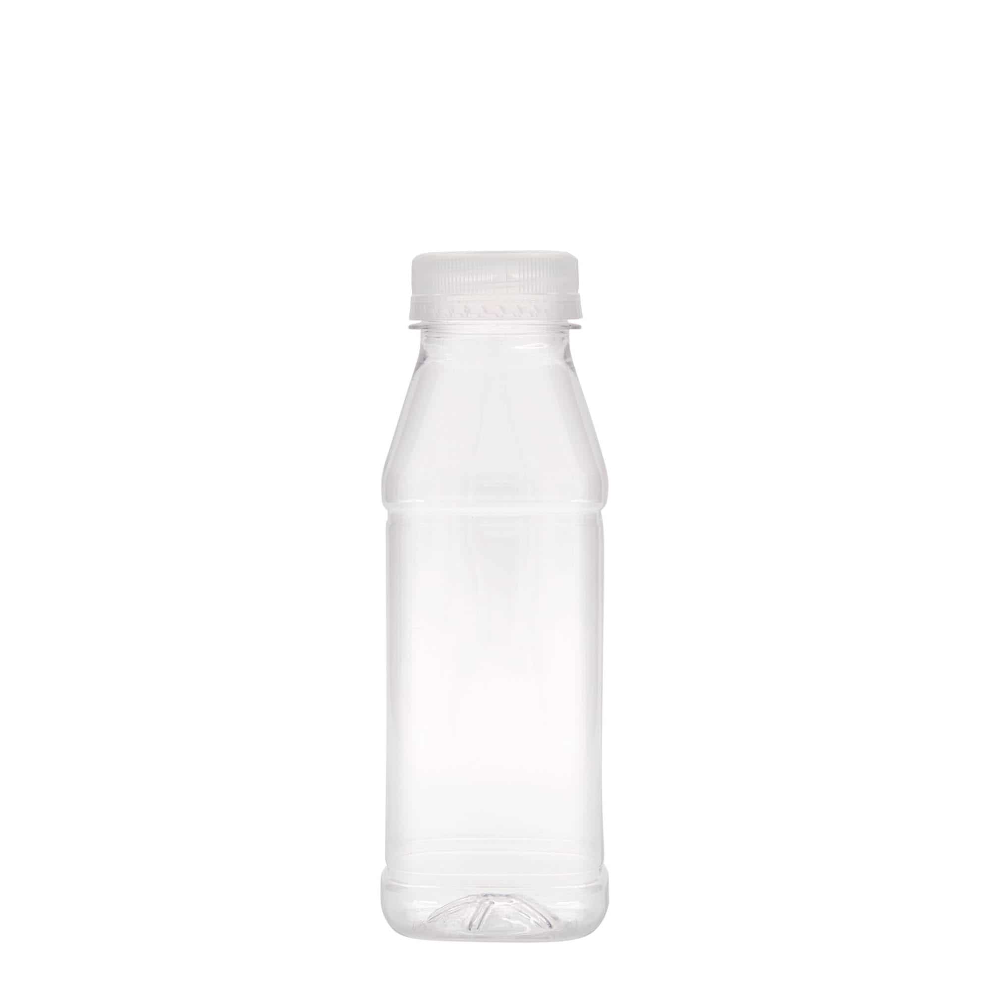 330 ml Bottiglia PET 'Milk and Juice Carré', quadrata, plastica, imboccatura: 38 mm