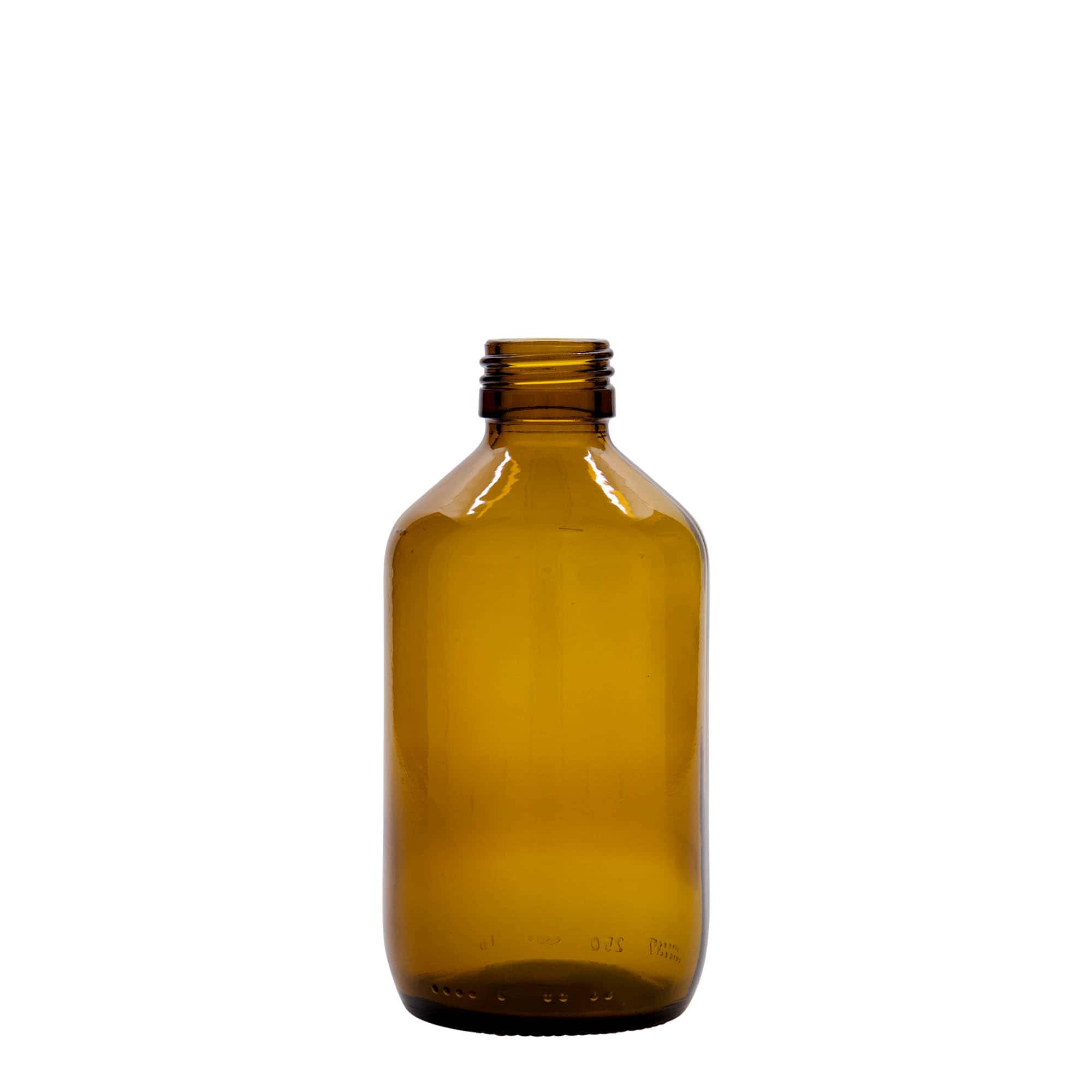 250 ml flacone medico, marrone, vetro, bocca: PP 28