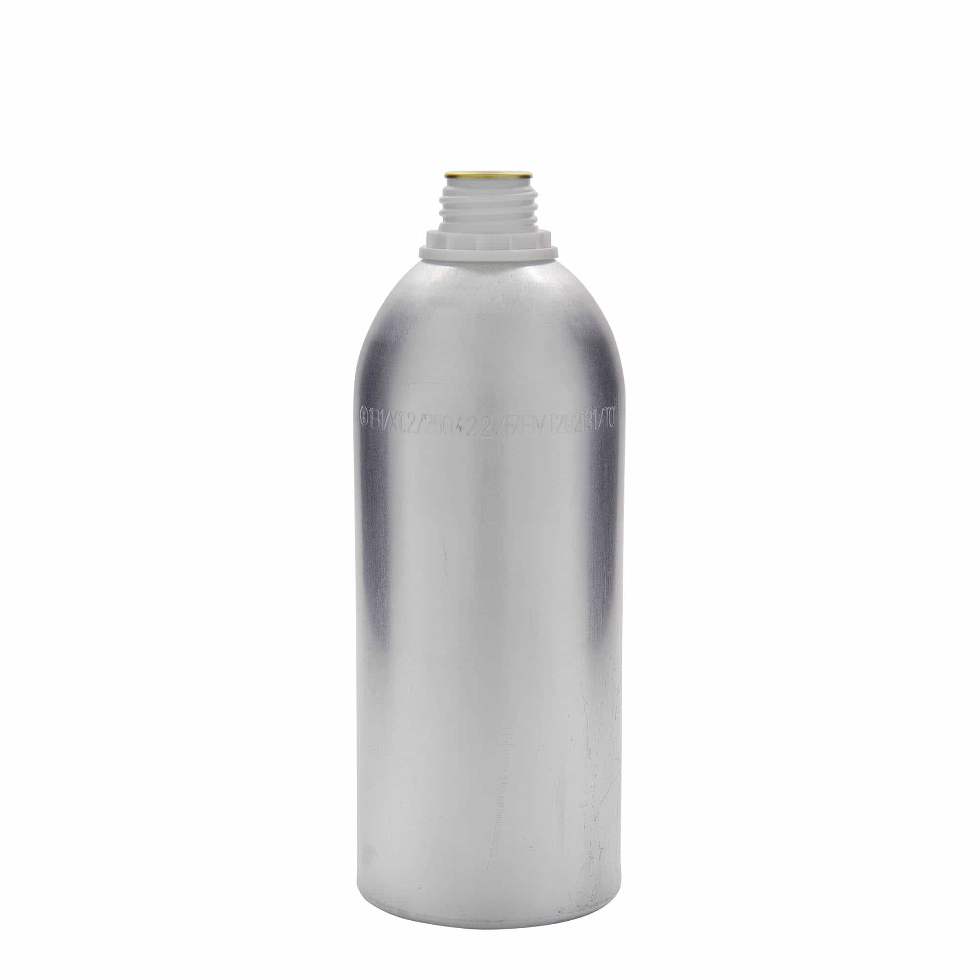 Bottiglia in alluminio da 1100 ml, metallo, argento, bocca: DIN 32