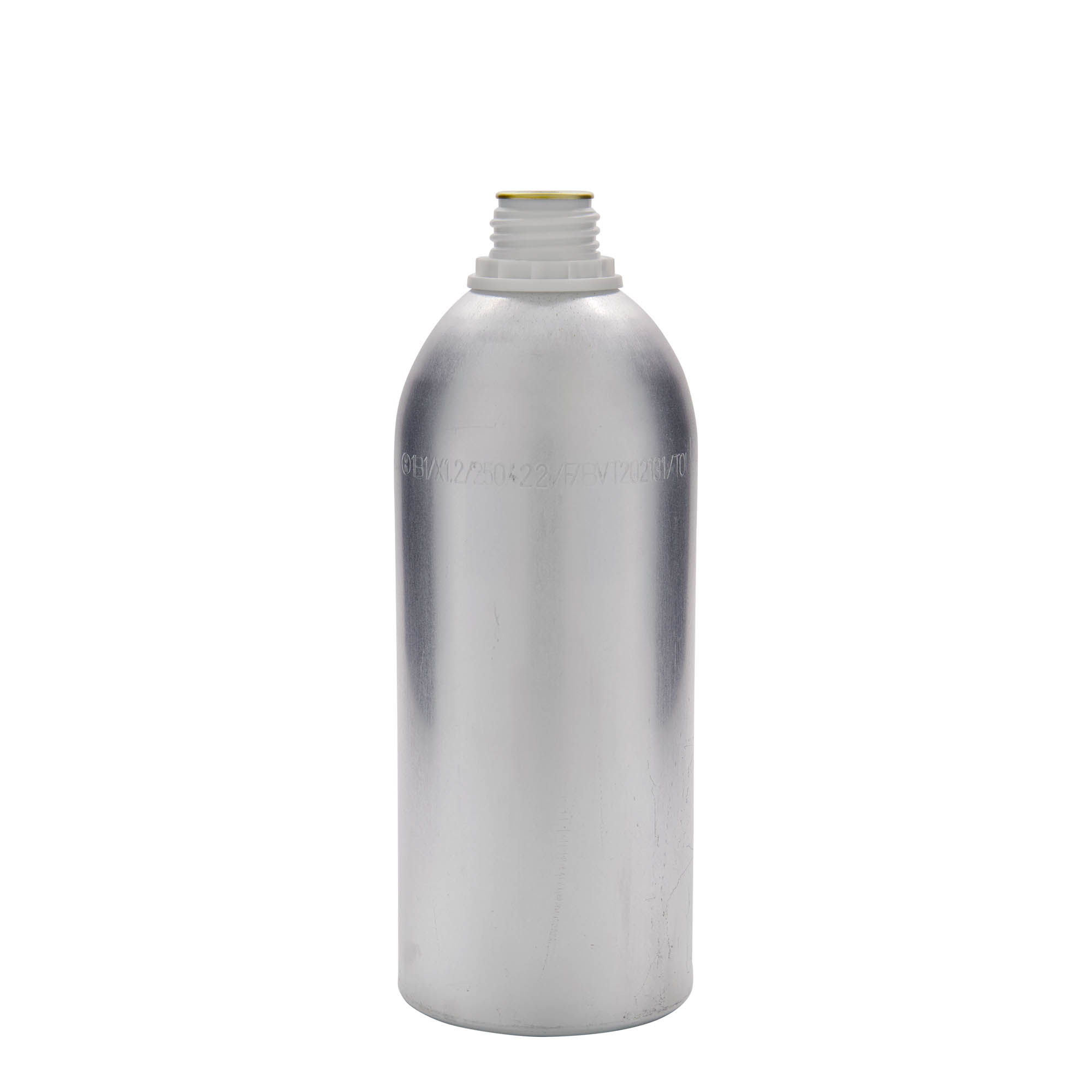 Bottiglia in alluminio da 1100 ml, metallo, argento, bocca: DIN 32