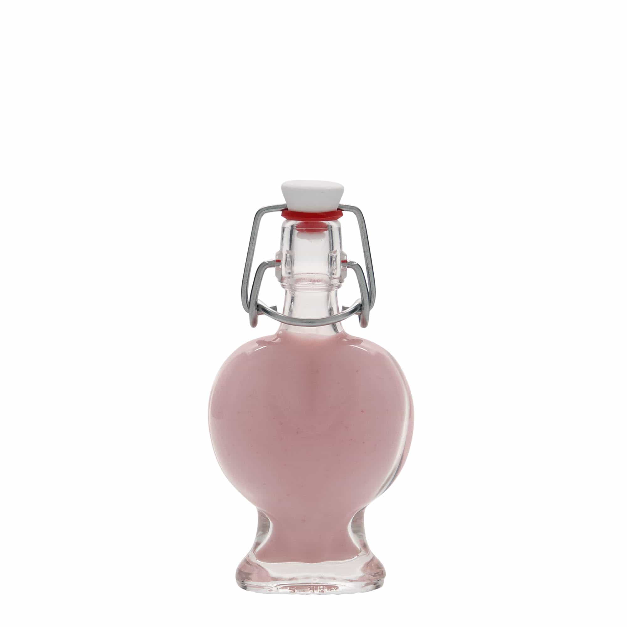 Bottiglia di vetro da 40 ml 'Cuore', bocca: chiusura a leva