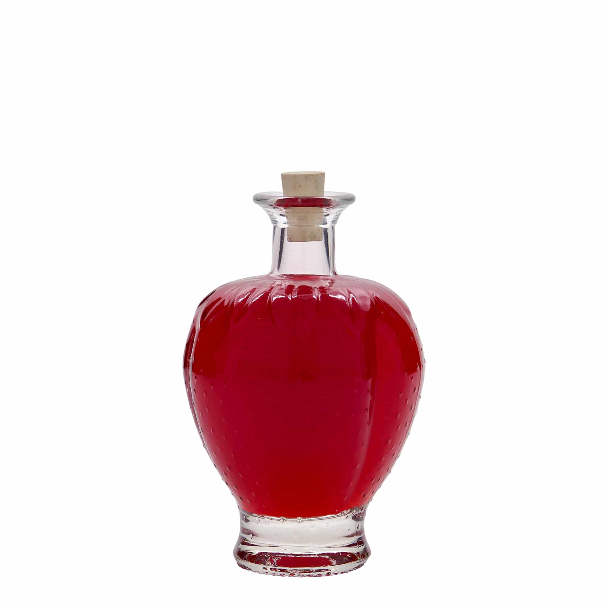 200 ml Bottiglia di vetro 'Fragole', imboccatura: fascetta