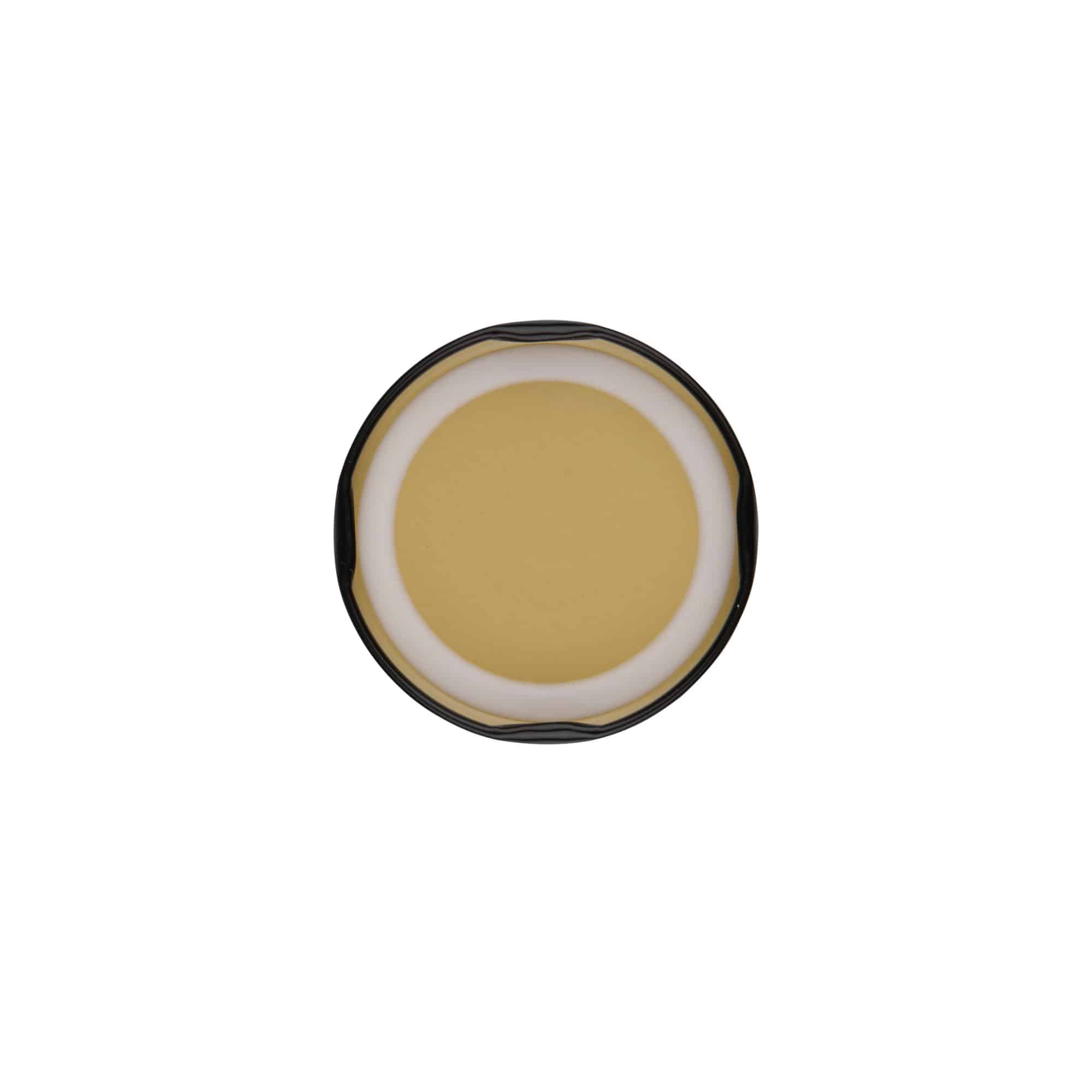 Tappo Twist-Off, lamina bianca, nero, per bocca: TO 58 Tappo Twist-Off, lamina bianca, nero, per bocca: TO 58