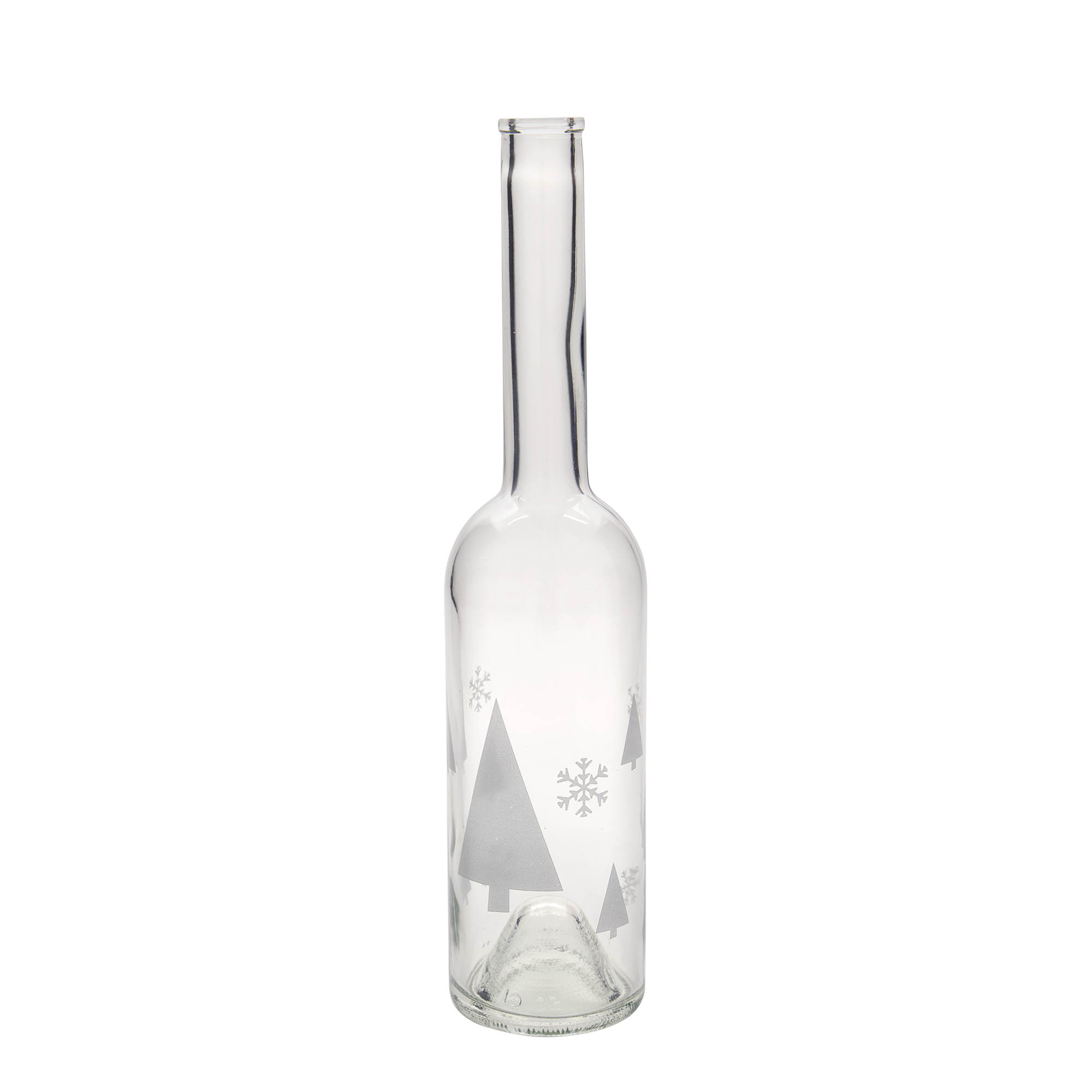 Bottiglia di vetro da 500 ml 'Opera', motivo: fiocchi di neve, bocca: sughero Bottiglia di vetro da 500 ml 'Opera', motivo: fiocchi di neve, bocca: sughero