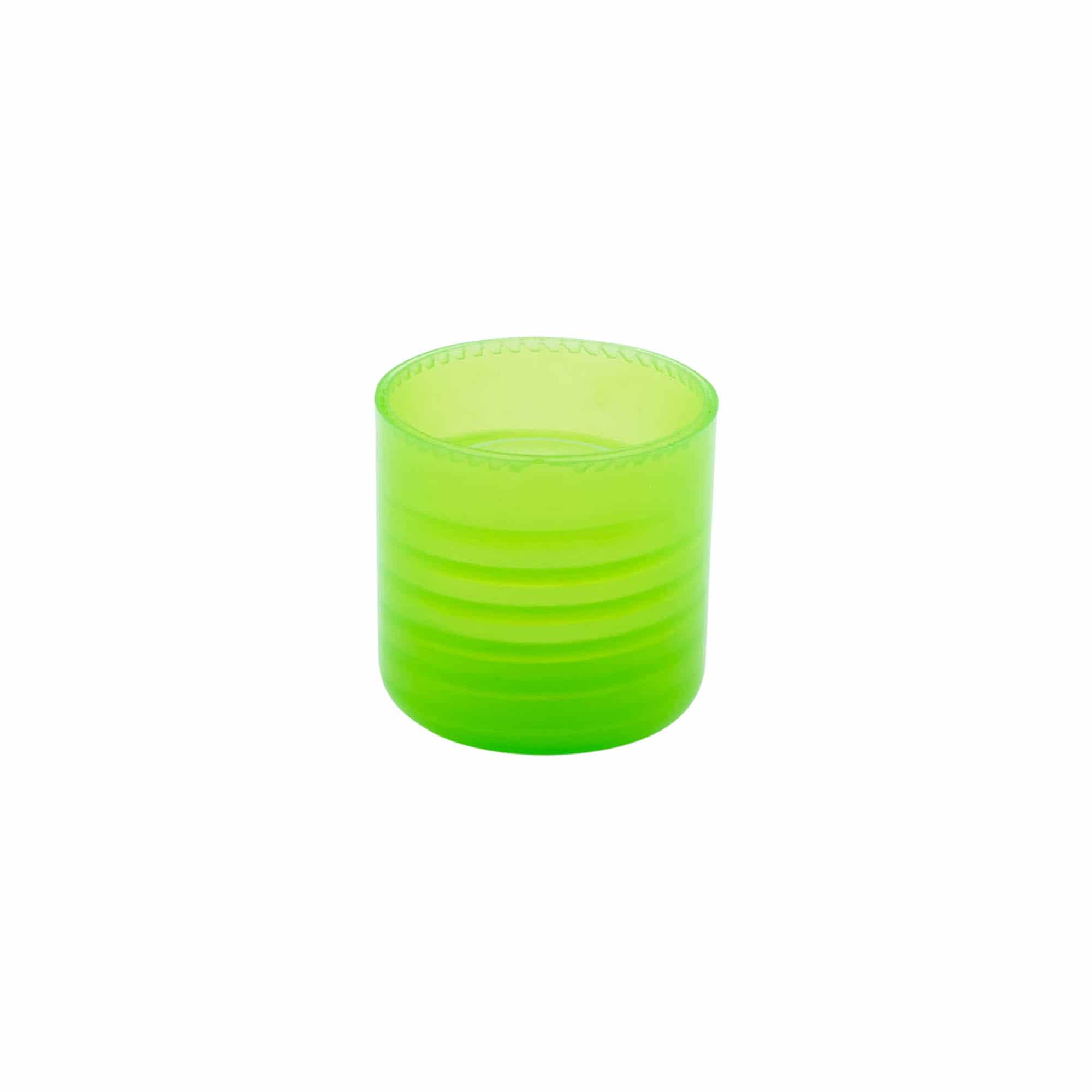 Tappo a vite con inserto riduttore dell'orifizio, plastica PP, verde, per imboccatura: 24/410