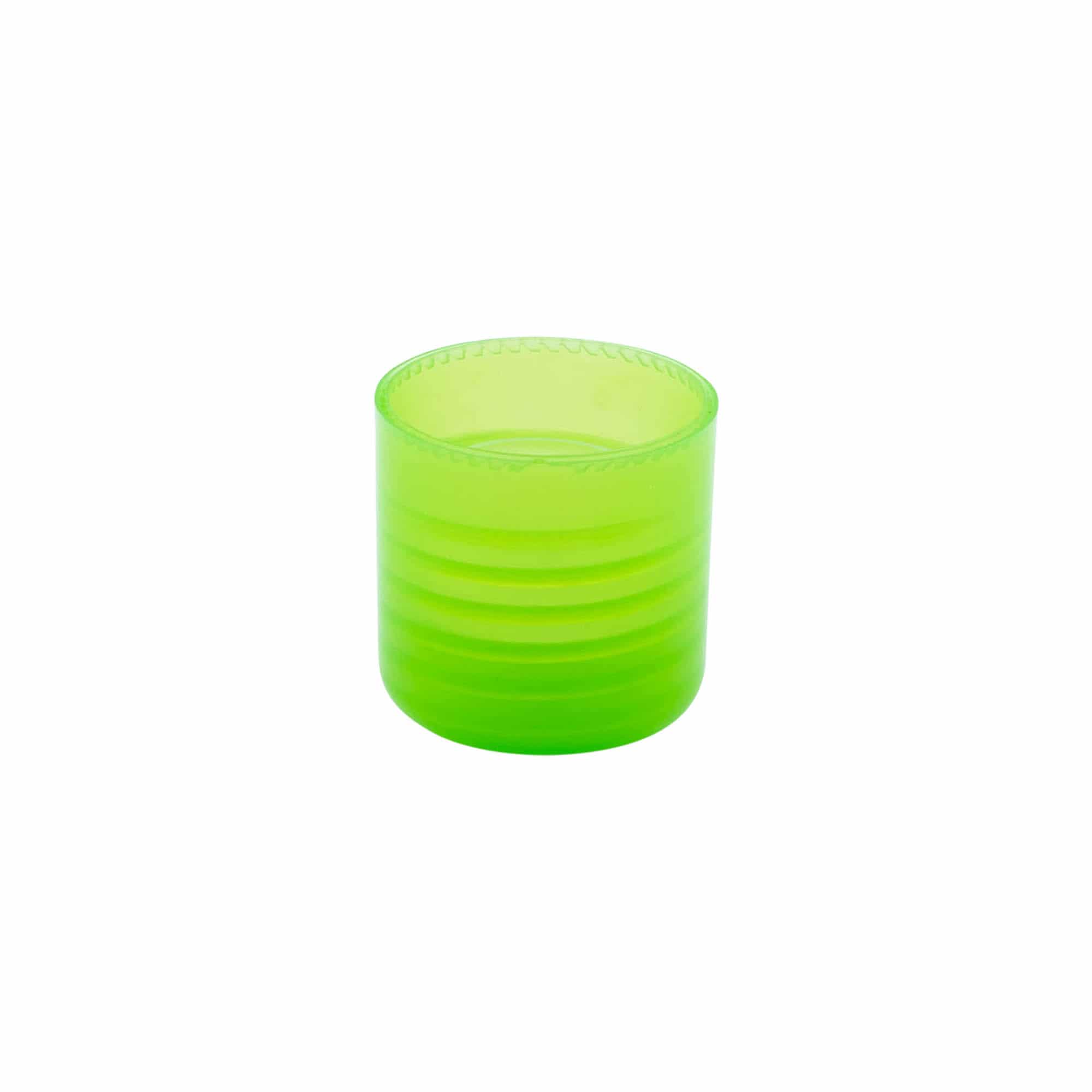 Tappo a vite con inserto a siringa, plastica PP, verde, per bocca: 24/410