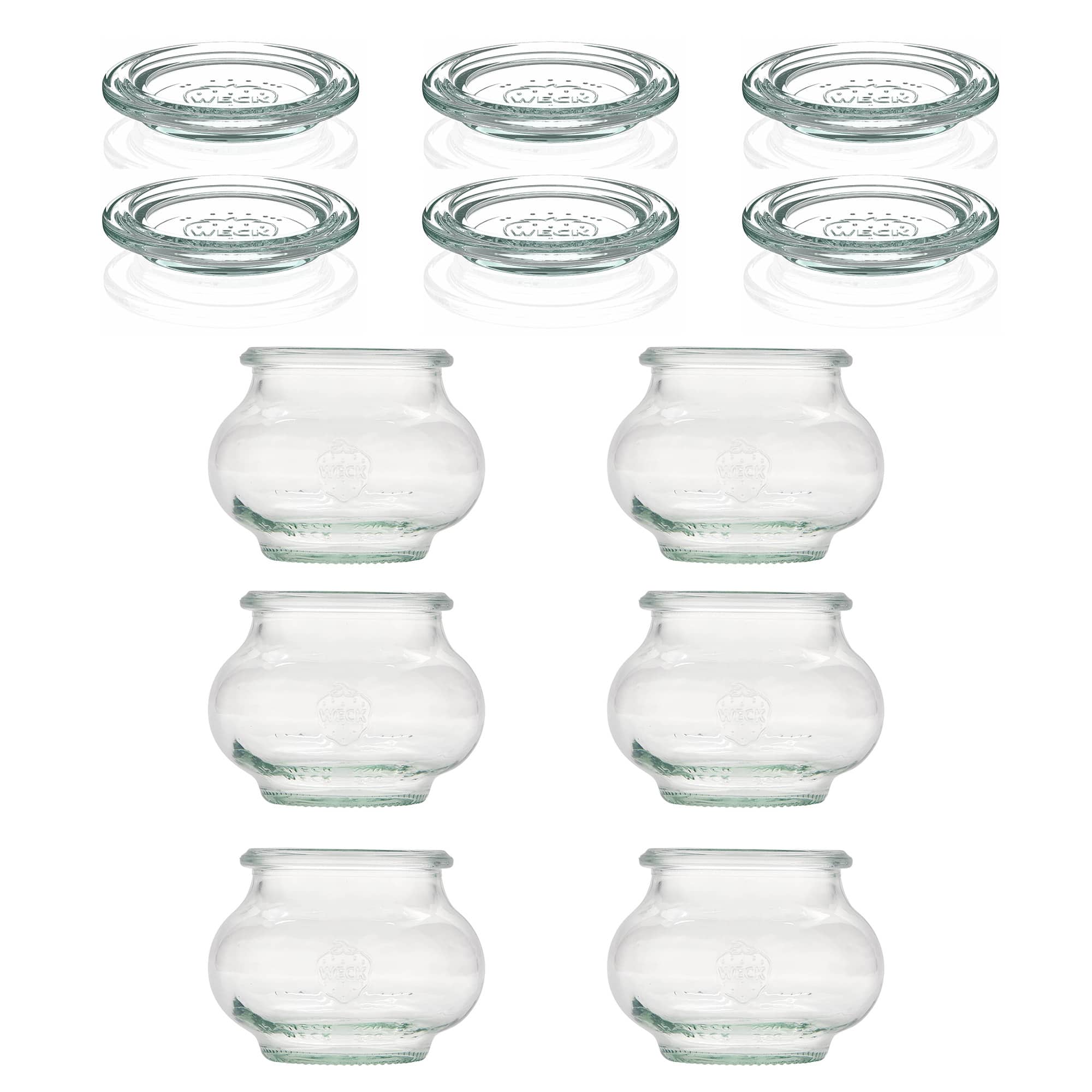 6x 220 ml barattolo WECK decorativo con coperchio in vetro RR 60
