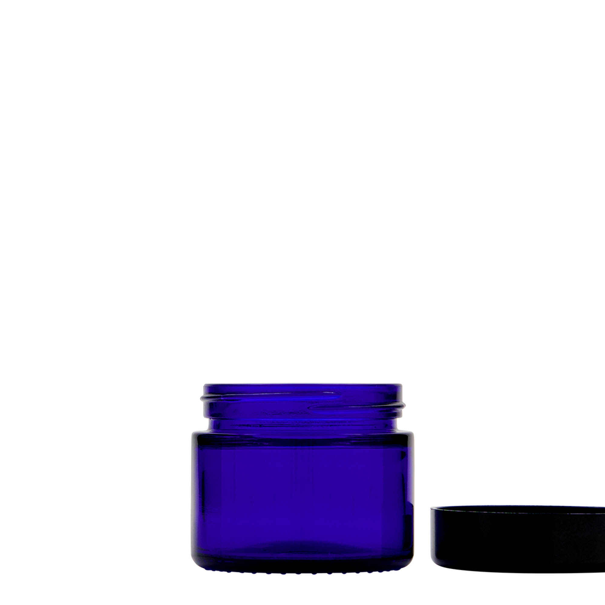 50 ml Vasetto 'Blue Edition', vetro, blu reale, bocca: chiusura a vite 50 ml Vasetto 'Blue Edition', vetro, blu reale, bocca: chiusura a vite