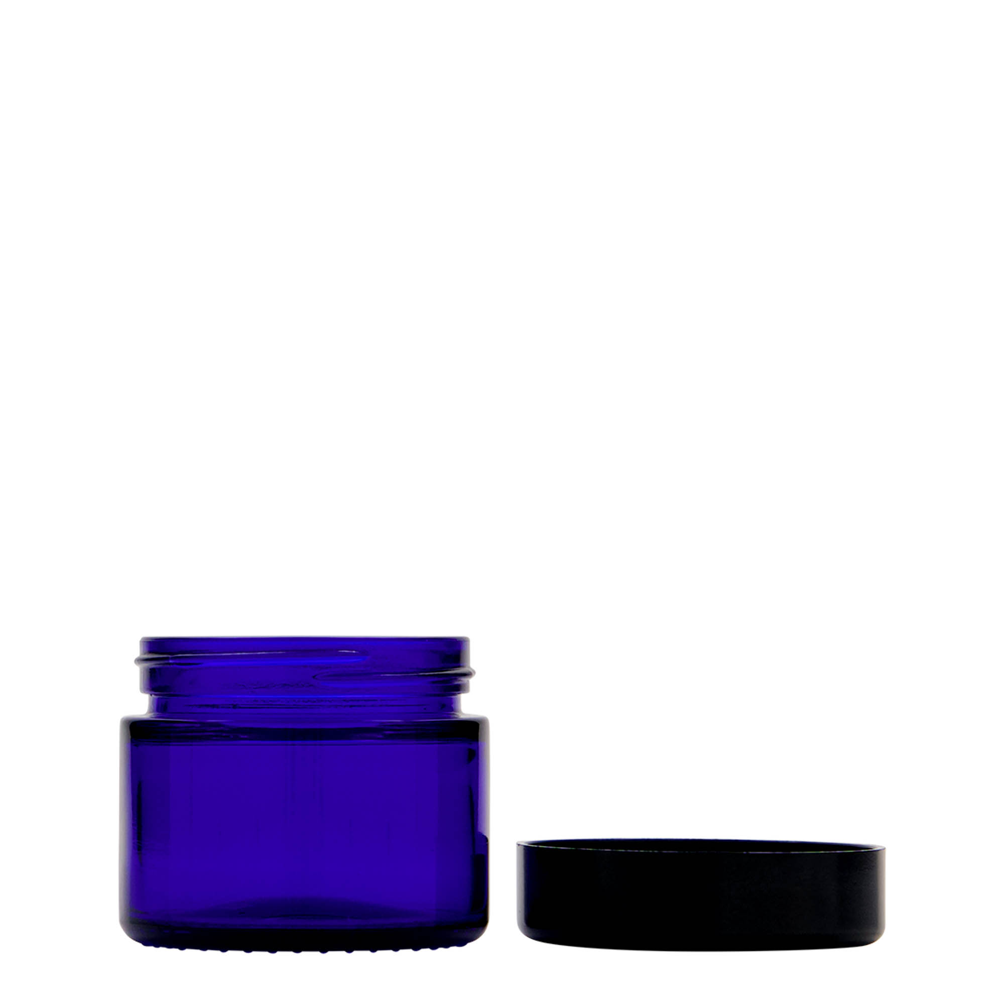 50 ml Vasetto 'Blue Edition', vetro, blu reale, bocca: chiusura a vite 50 ml Vasetto 'Blue Edition', vetro, blu reale, bocca: chiusura a vite