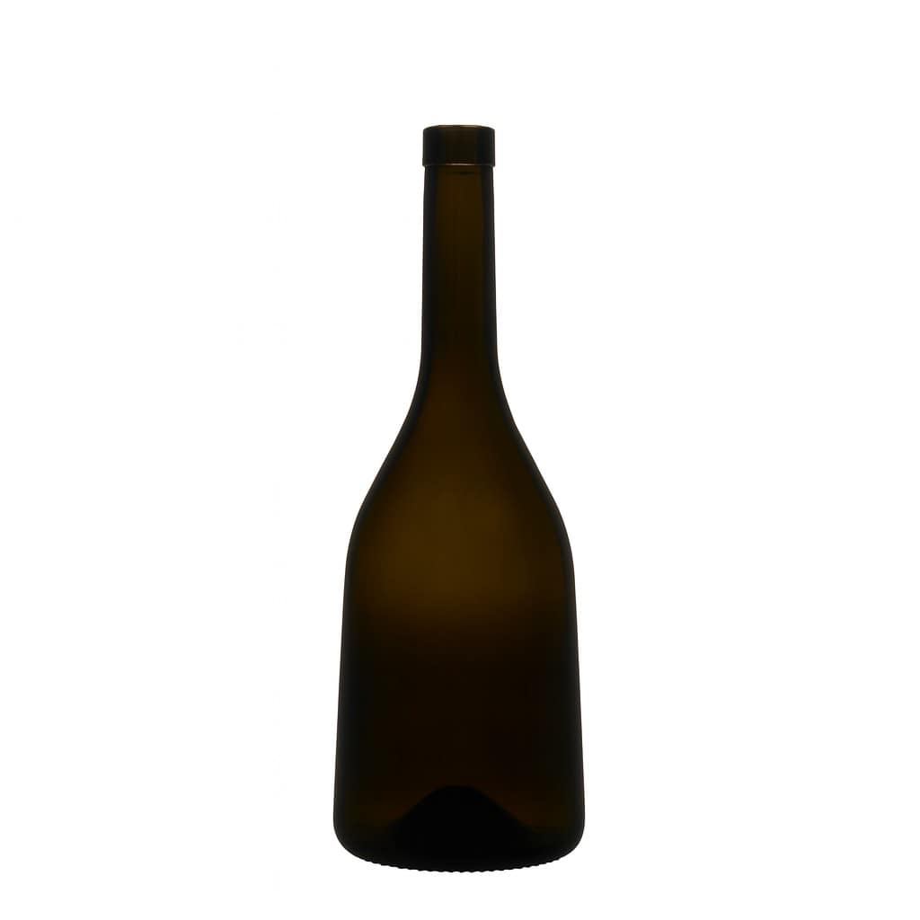 Bottiglia di vetro da 750 ml 'Rustica', verde antico, bocca: sughero Bottiglia di vetro da 750 ml 'Rustica', verde antico, bocca: sughero