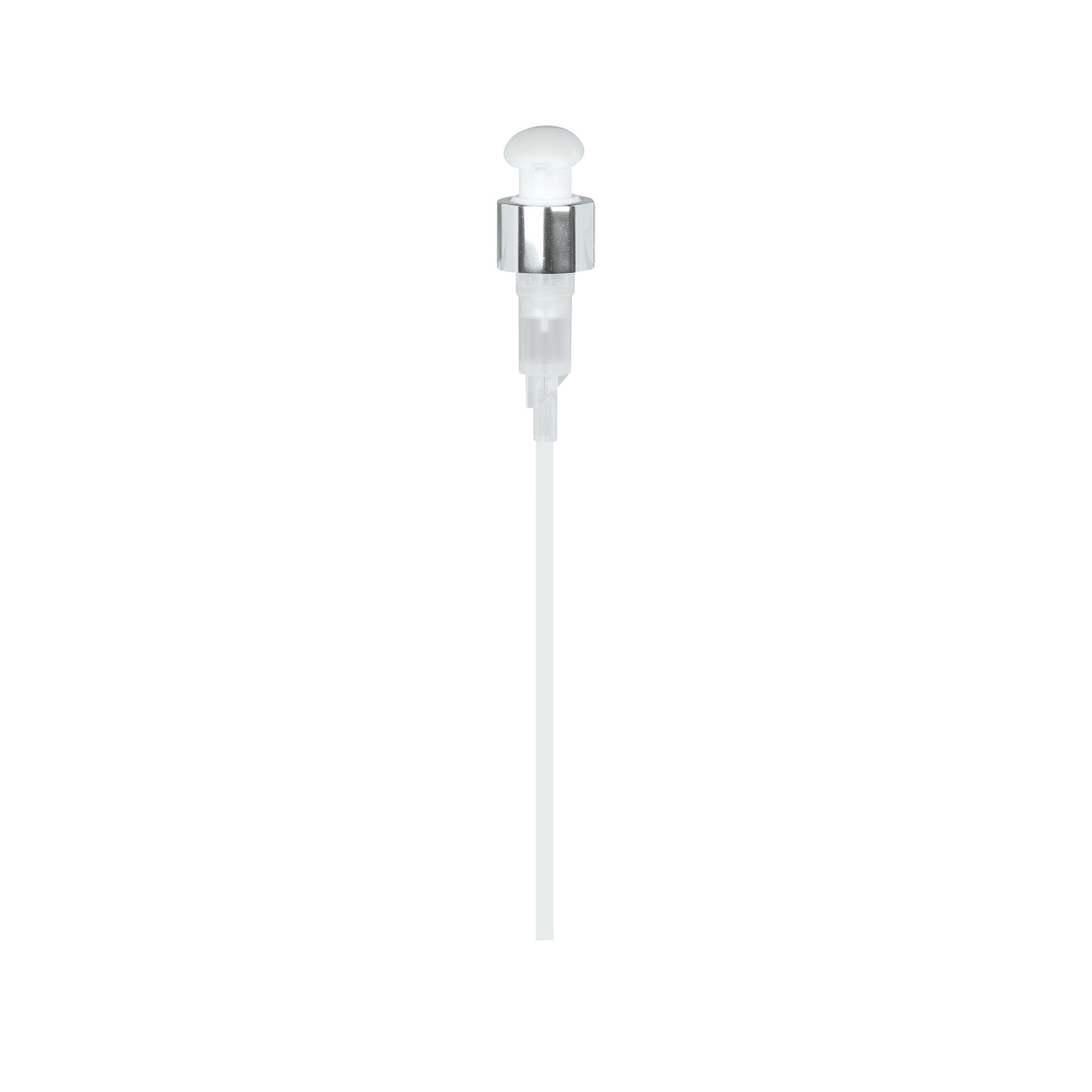 Tappo a vite con pompa dosatrice, plastica PP, bianco, per bocca: 24/410 Tappo a vite con pompa dosatrice, plastica PP, bianco, per bocca: 24/410