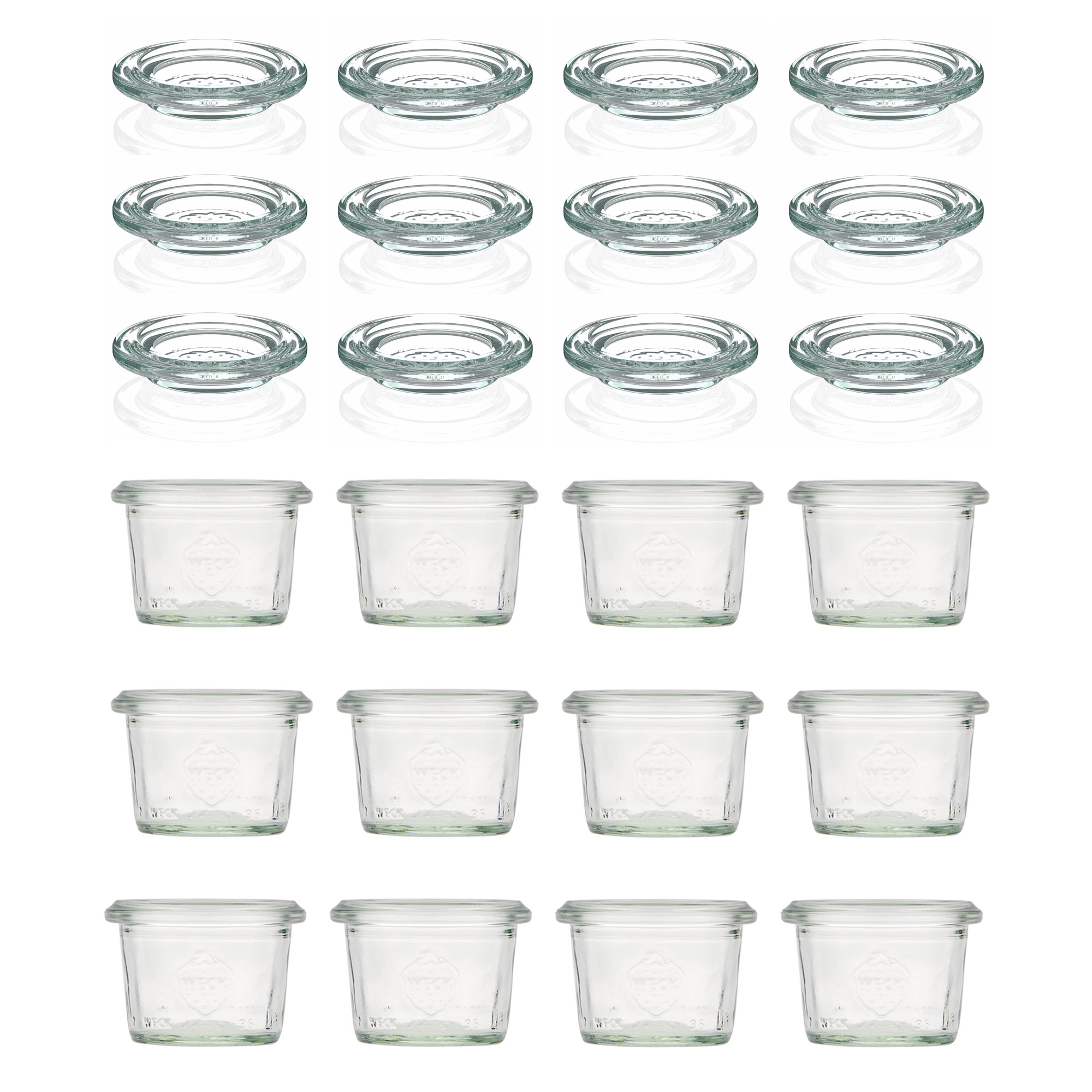 12x 35 ml vaso WECK a bocca larga con coperchio in vetro RR 40