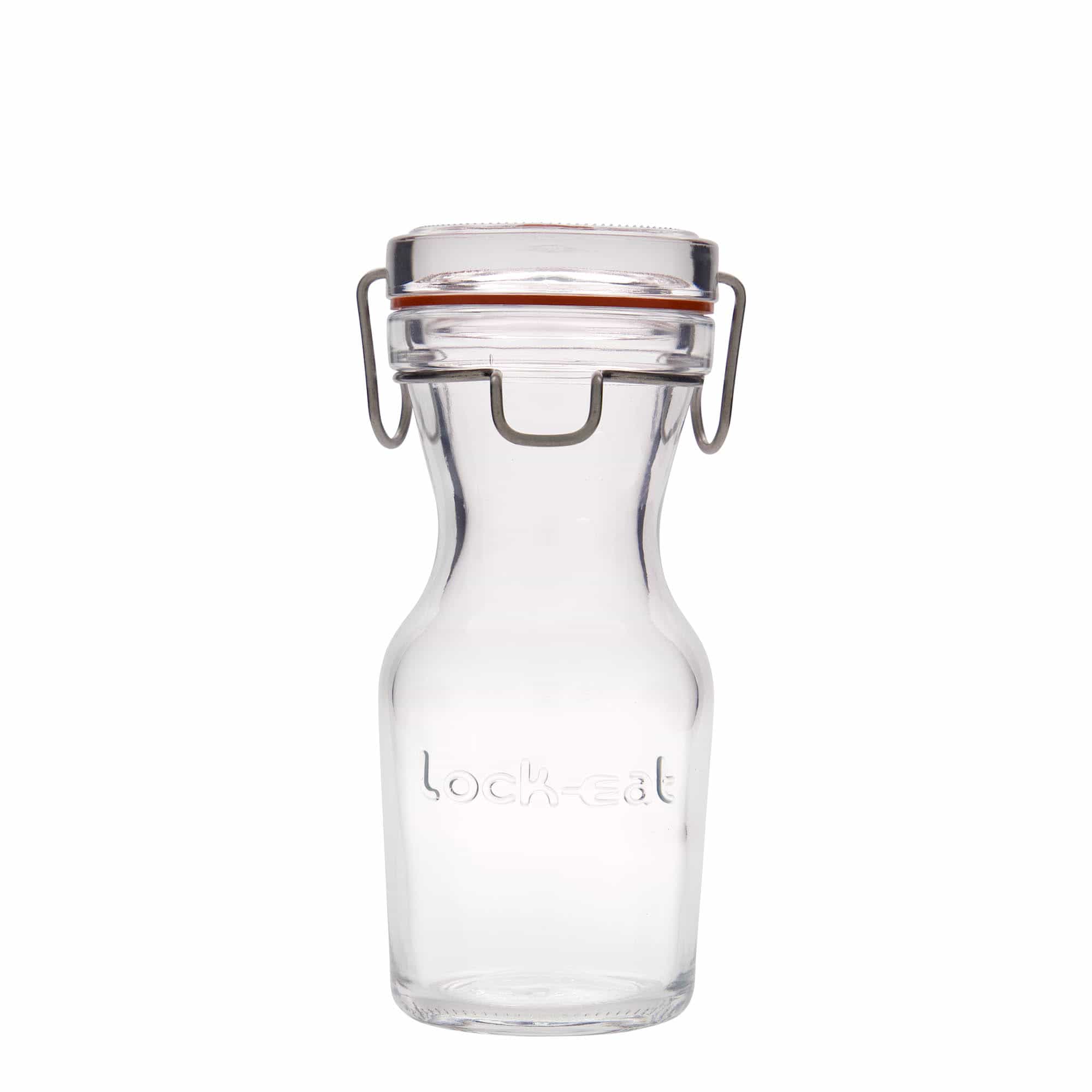 Caraffa in vetro da 250 ml 'Lock-Eat', bocca: chiusura a gancio metallico