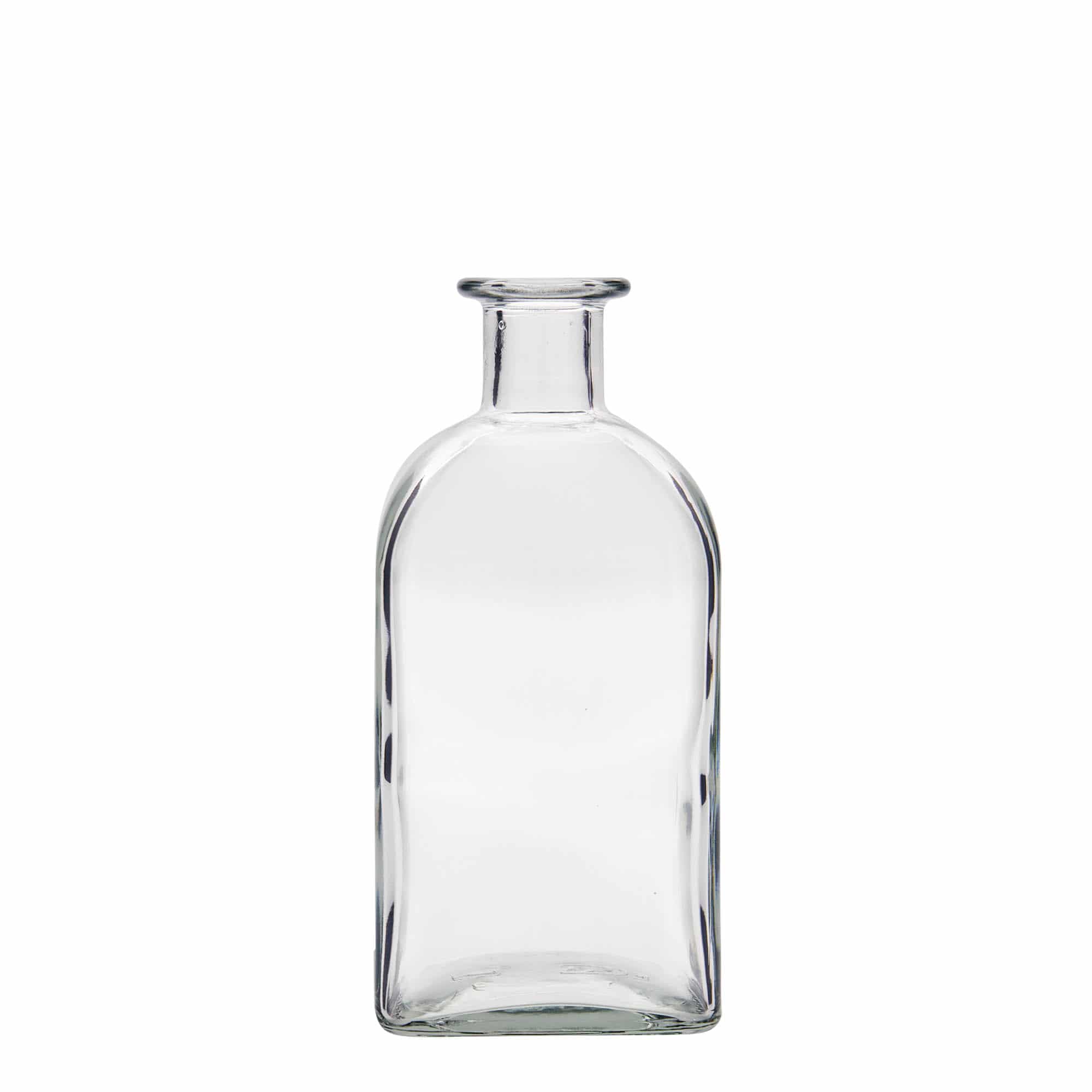Bottiglia di vetro da 500 ml Apotheker Carré, quadrata, bocca: sughero Bottiglia di vetro da 500 ml Apotheker Carré, quadrata, bocca: sughero