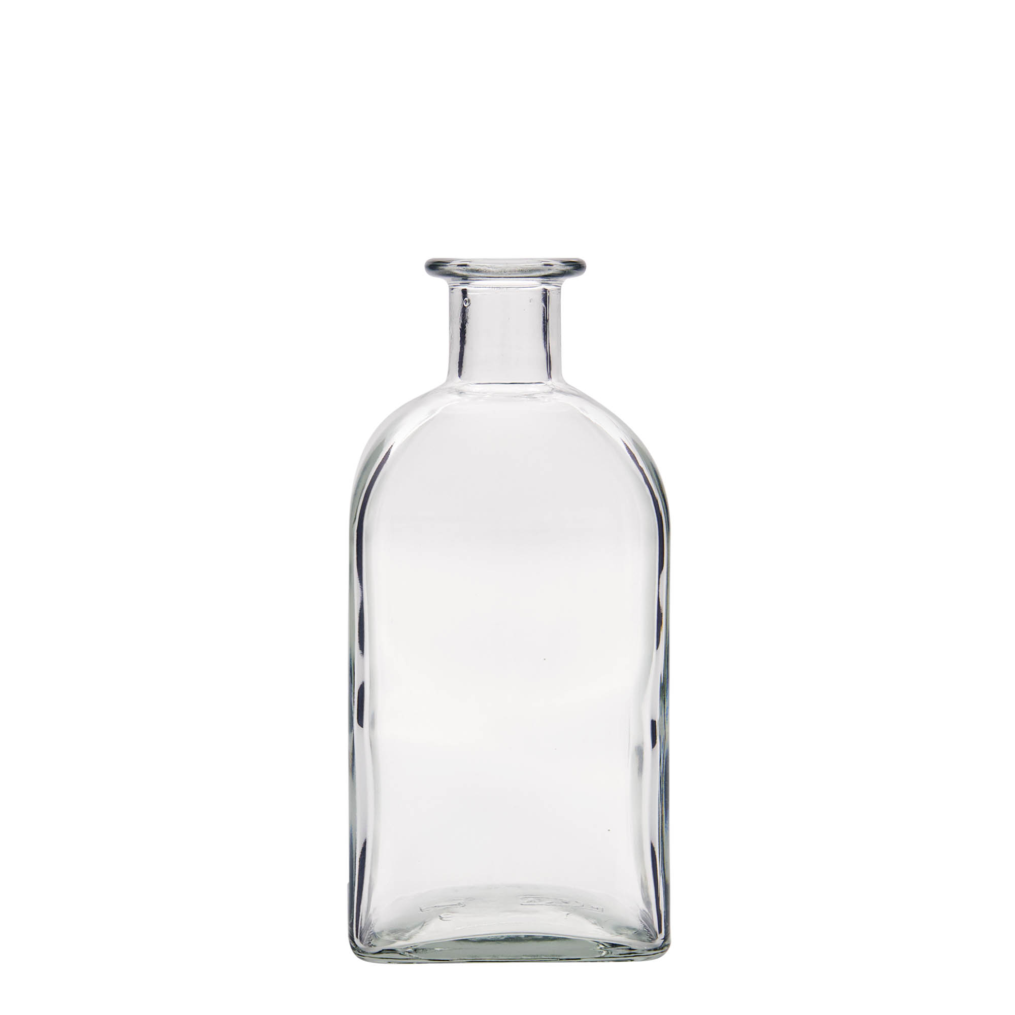 Bottiglia di vetro da 500 ml Apotheker Carré, quadrata, bocca: sughero Bottiglia di vetro da 500 ml Apotheker Carré, quadrata, bocca: sughero