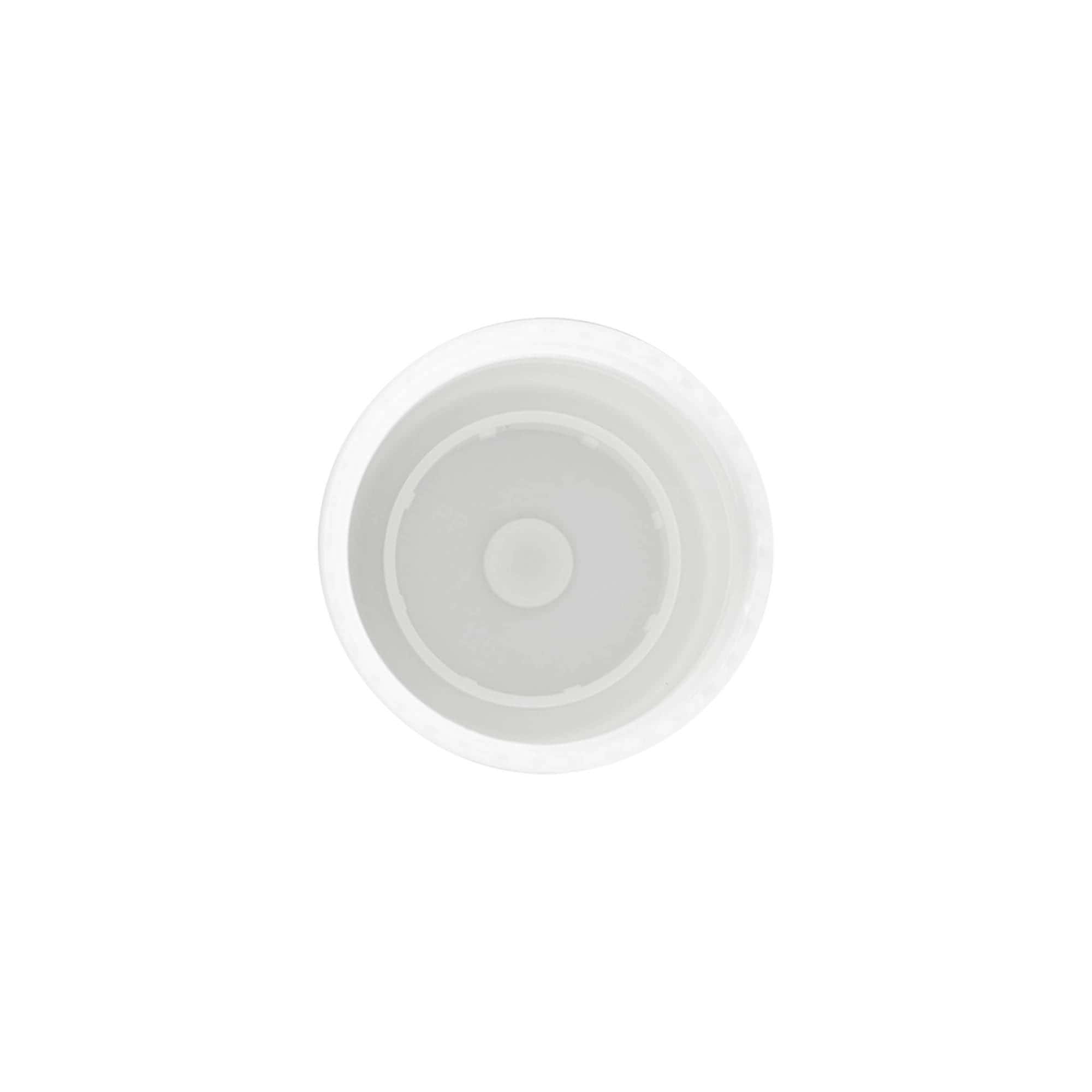 Tappo per flacone roll-on da 50 ml, plastica PP, bianco, per bocca: chiusura a vite