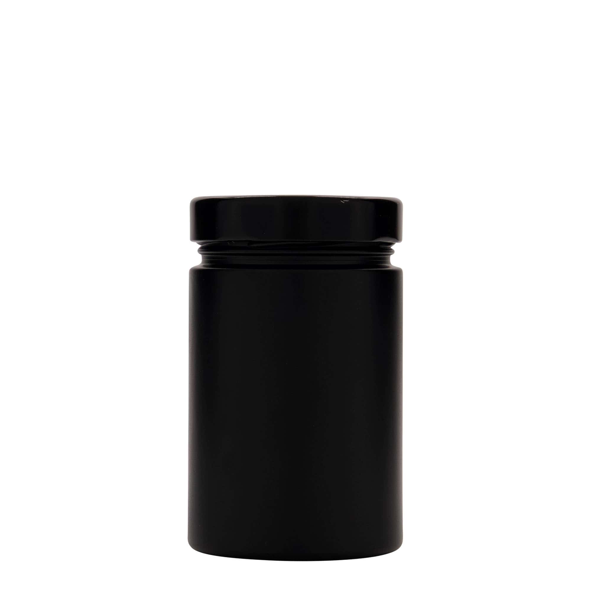 327 ml Vasetto cilindrico 'Aurora', vetro, nero, imboccatura: Twist-Off Deep (DTO 66)