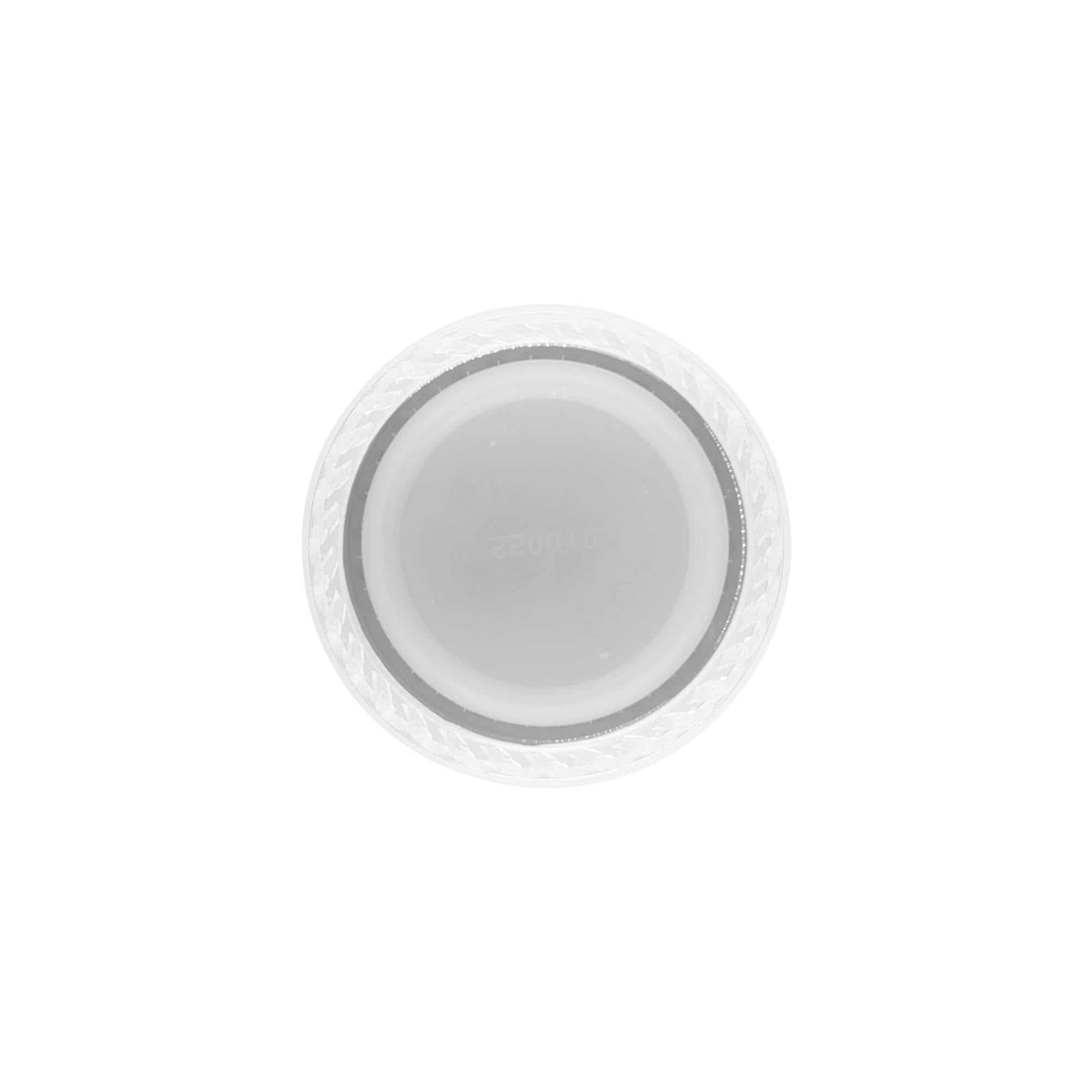 Tappo a vite a due filettature, plastica PE, bianco, per imboccatura: PET 38 mm