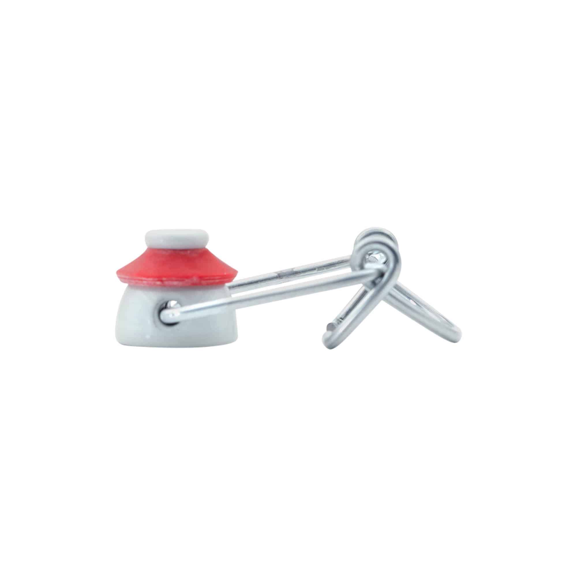 Chiusura a fibbia standard, plastica, rosso-bianco