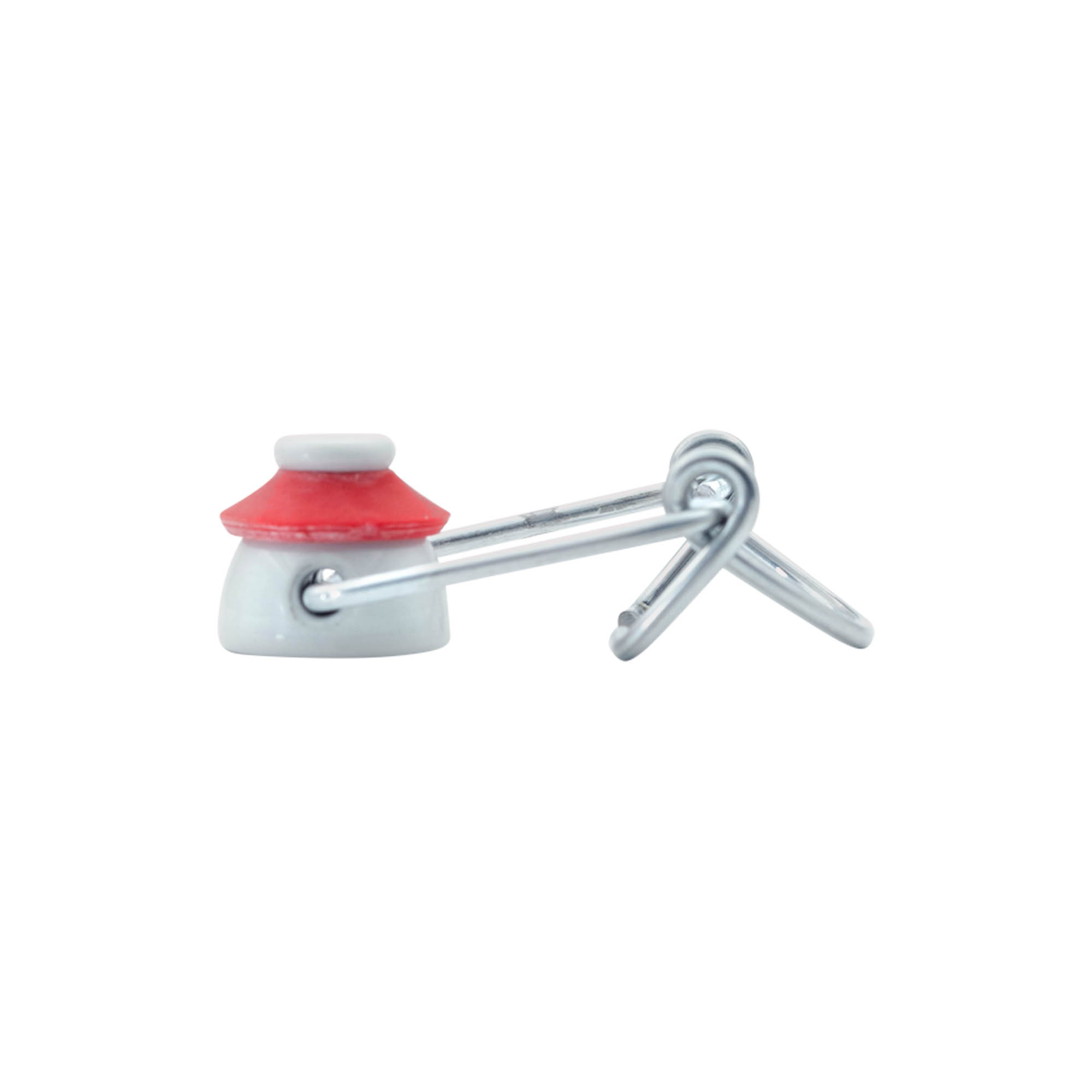 Chiusura a fibbia standard, plastica, rosso-bianco Chiusura a fibbia standard, plastica, rosso-bianco