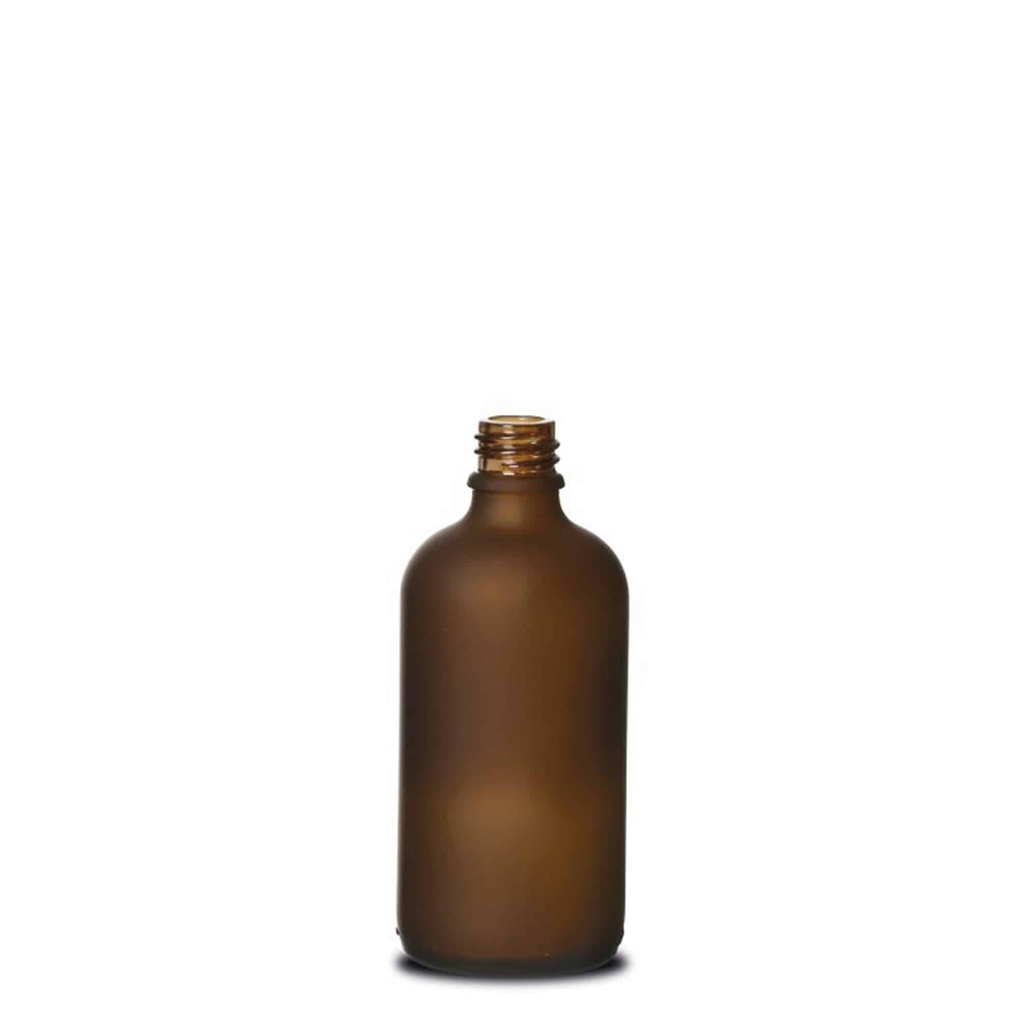 100 ml flacone medico, vetro, marrone satinato, bocca: DIN 18