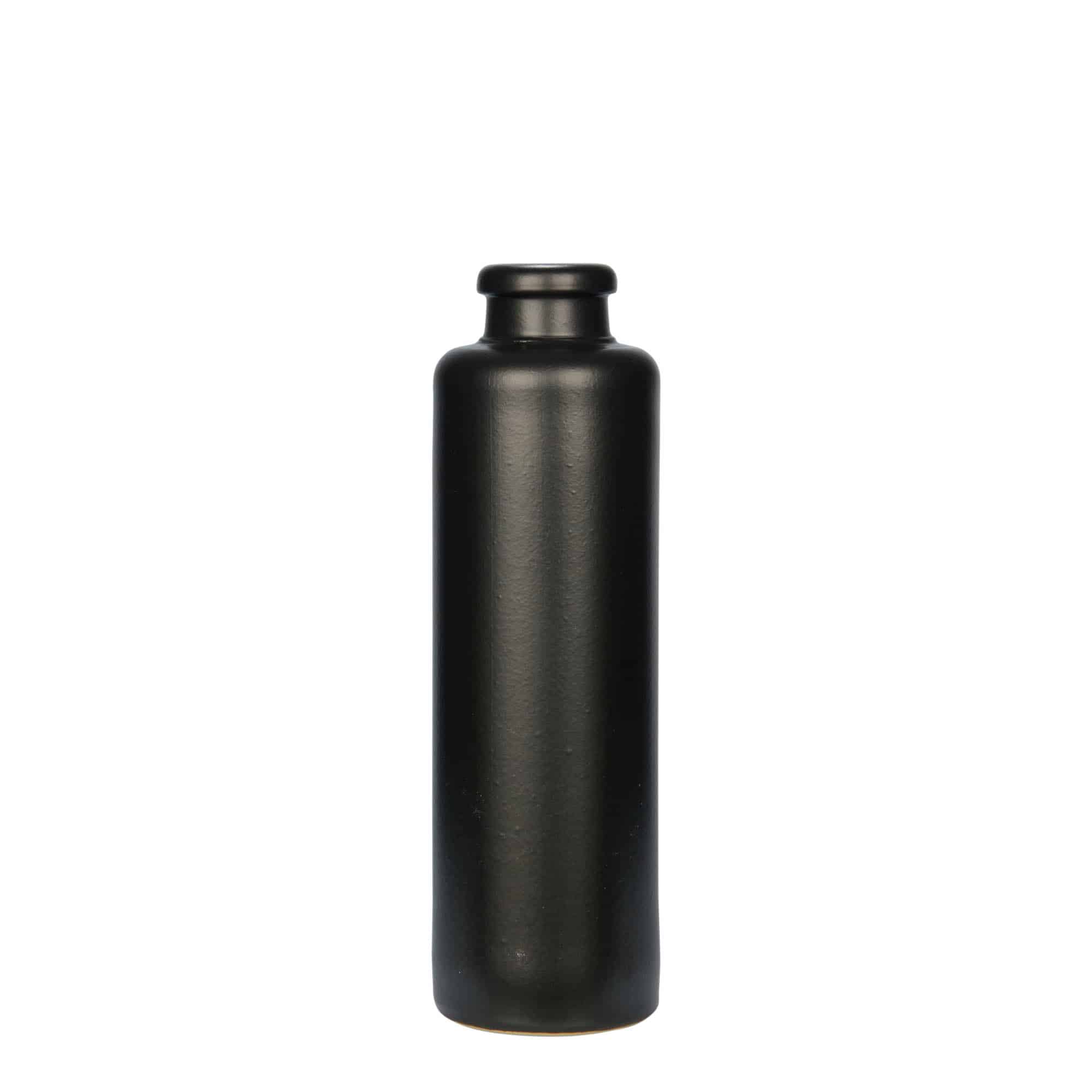 Boccale da 200 ml, gres, nero, bocca: sughero