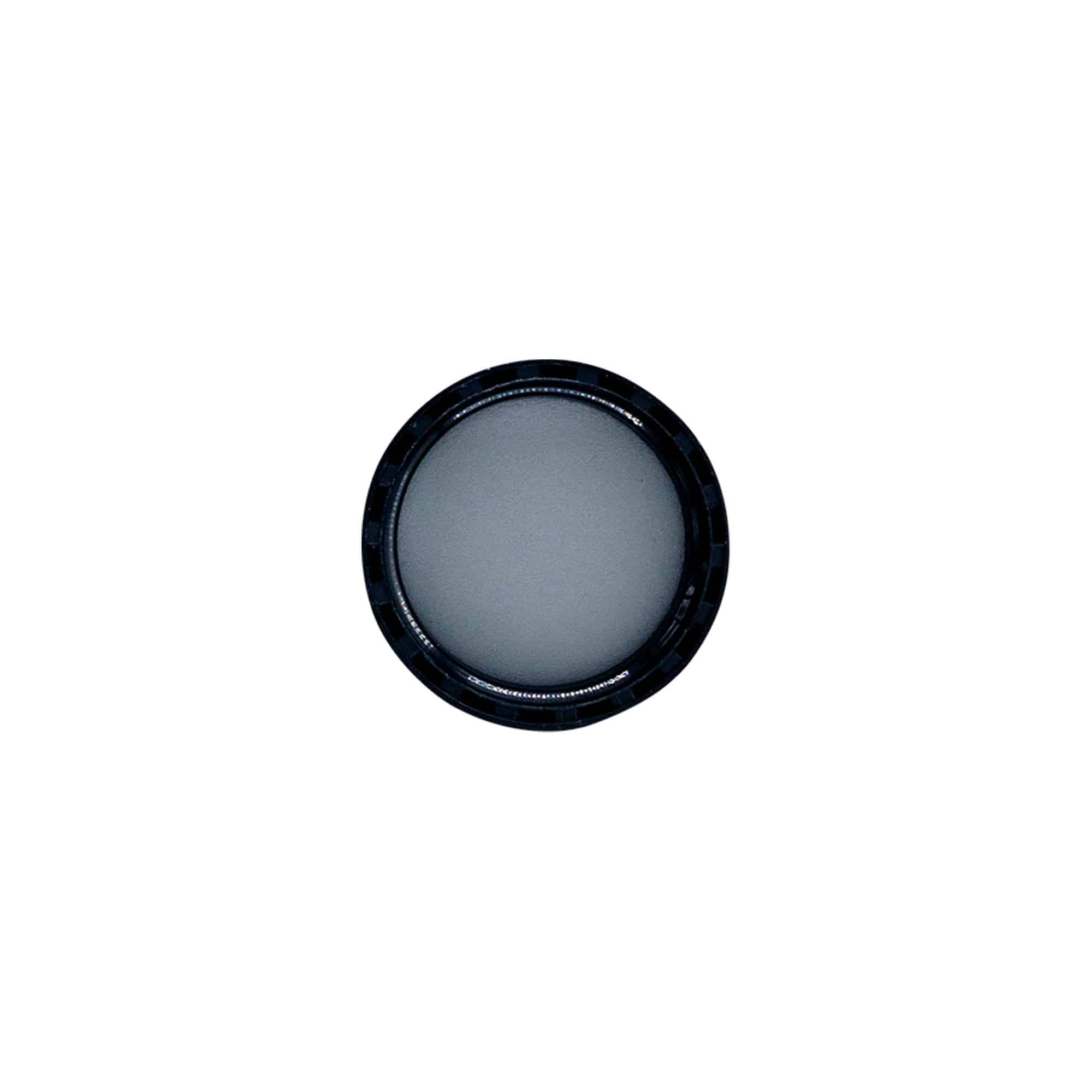 Tappo a vite con inserto EPE, plastica PE, nero, per bocca: DIN 25