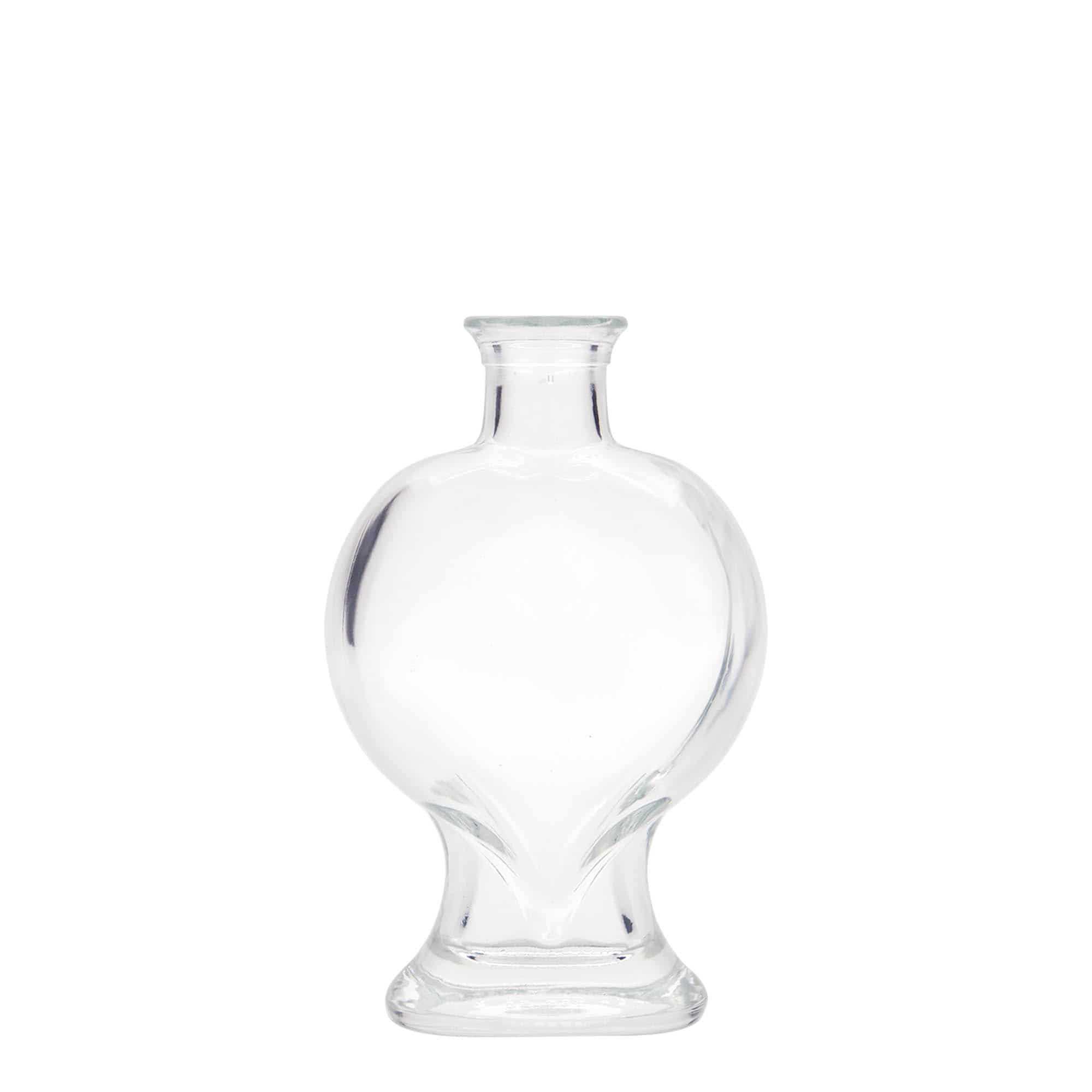 200 ml Bottiglia di vetro 'Cuore', imboccatura: fascetta 200 ml Bottiglia di vetro 'Cuore', imboccatura: fascetta