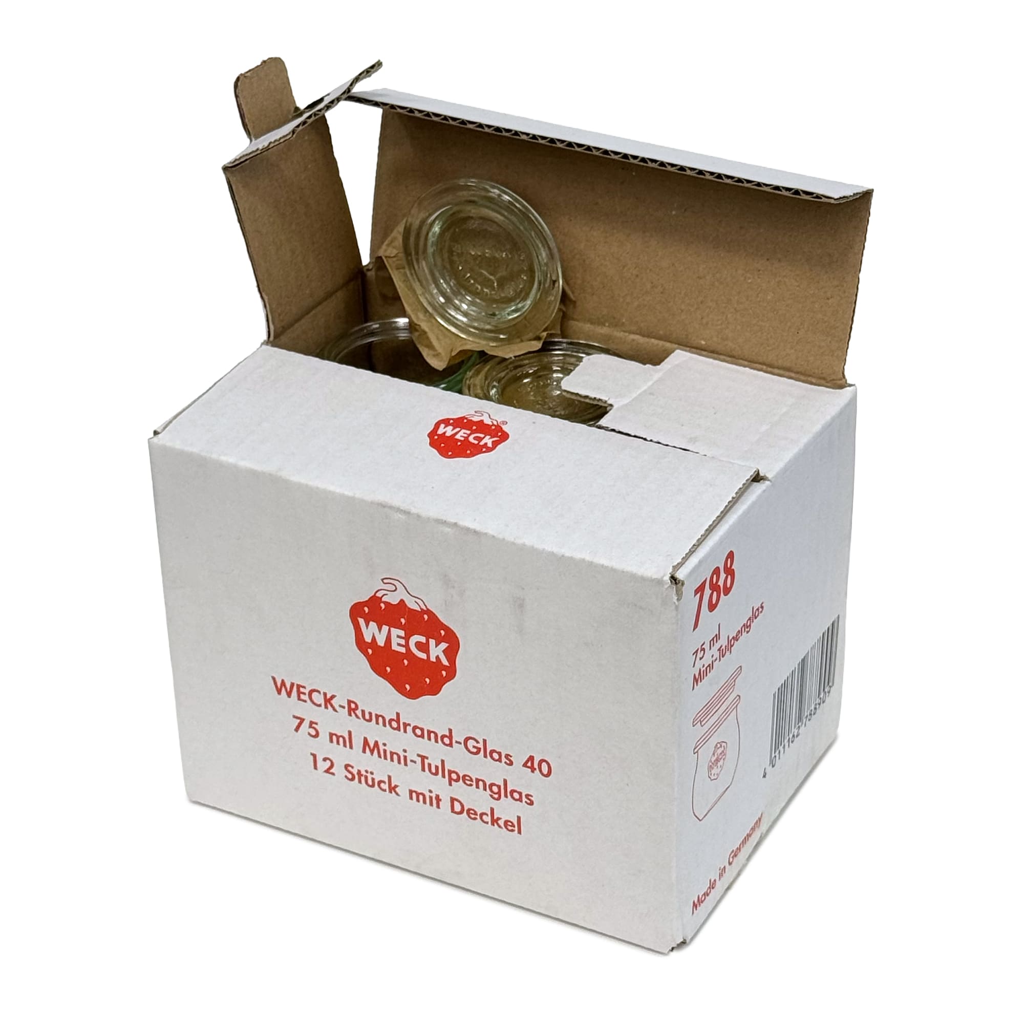 12x 75 ml vaso WECK a tulipano con coperchio in vetro RR 40