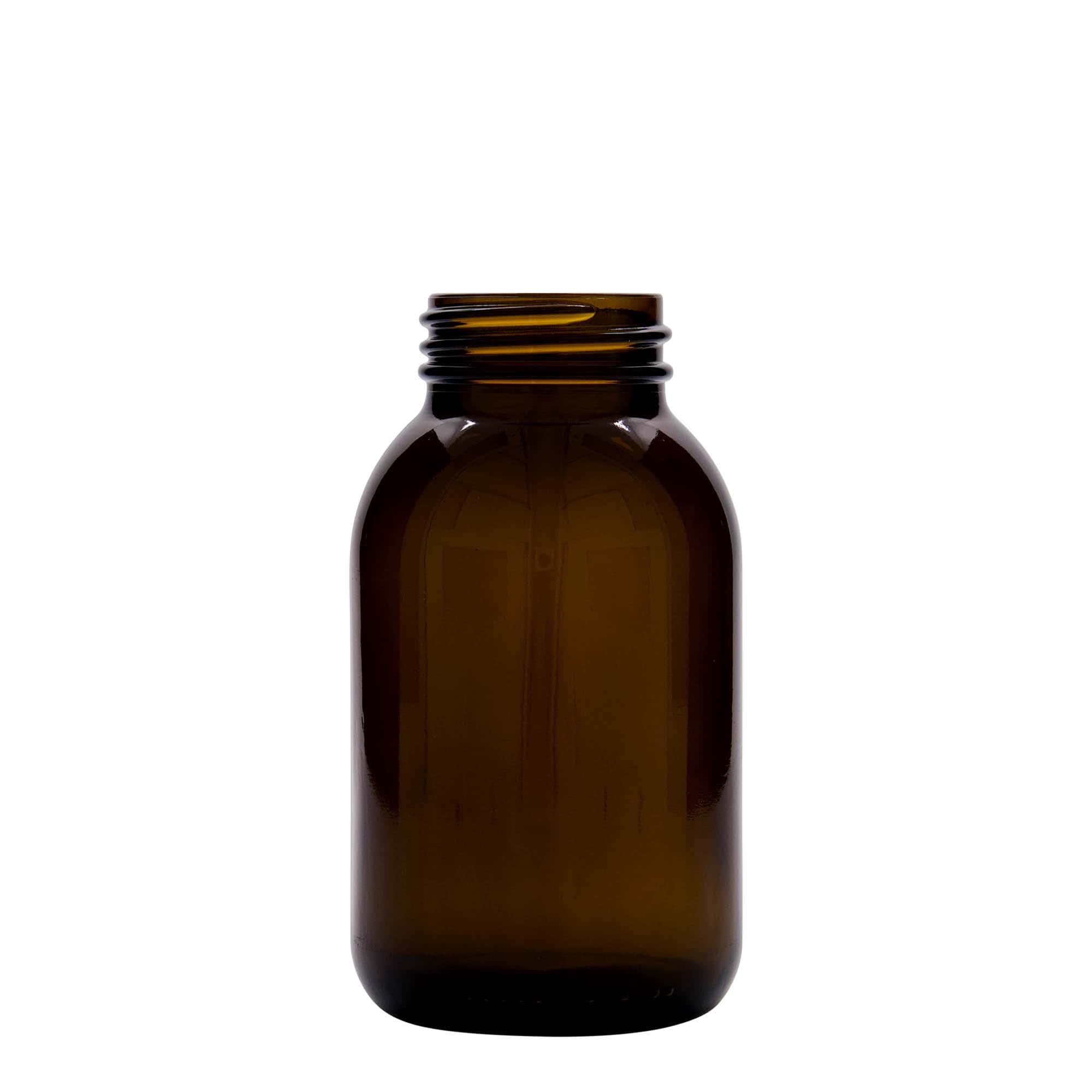 500 ml Vasetto di vetro a bocca larga, marrone, imboccatura: DIN 55 500 ml Vasetto di vetro a bocca larga, marrone, imboccatura: DIN 55