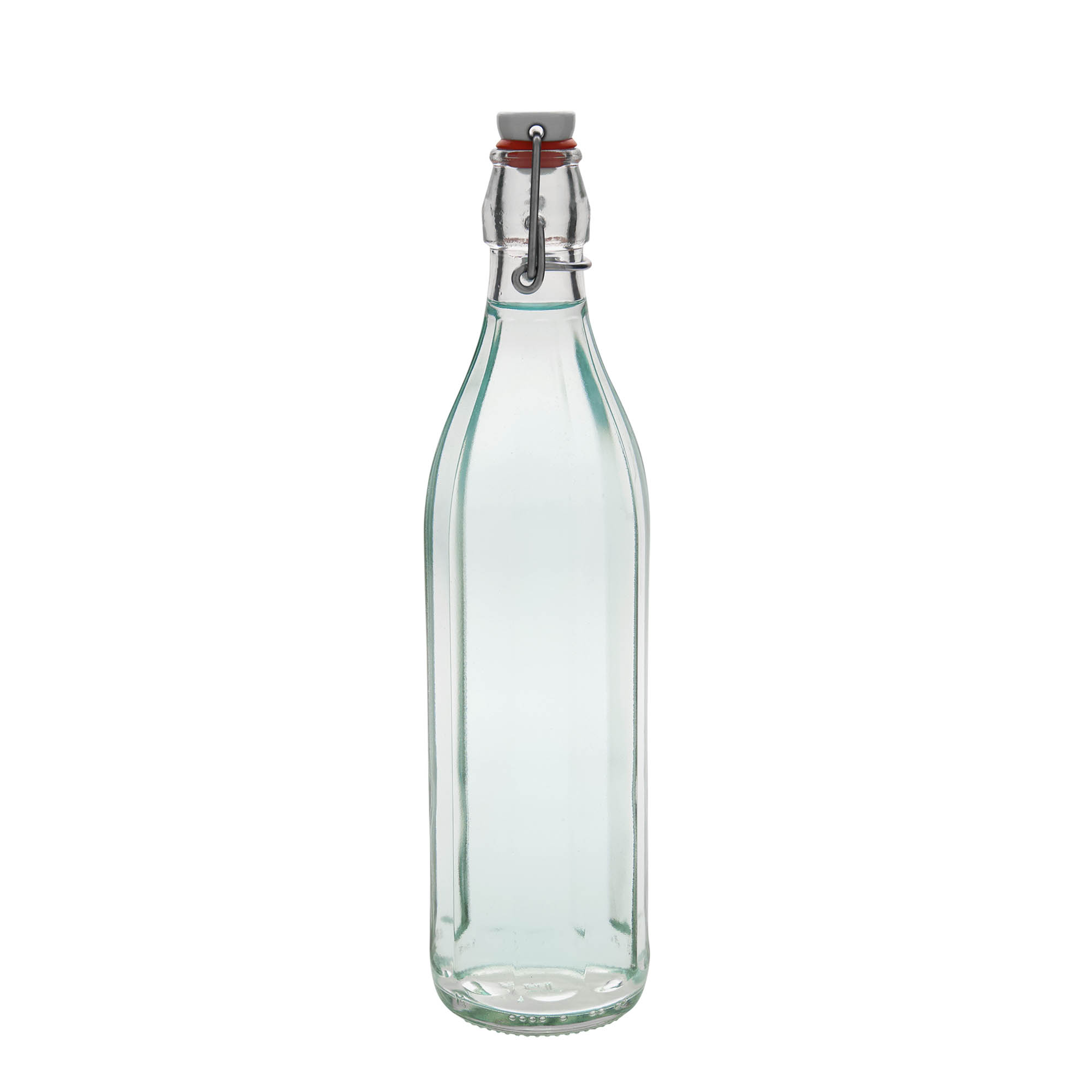 Bottiglia di vetro da 750 ml 'Bravo', a dieci lati, bocca: chiusura a leva Bottiglia di vetro da 750 ml 'Bravo', a dieci lati, bocca: chiusura a leva