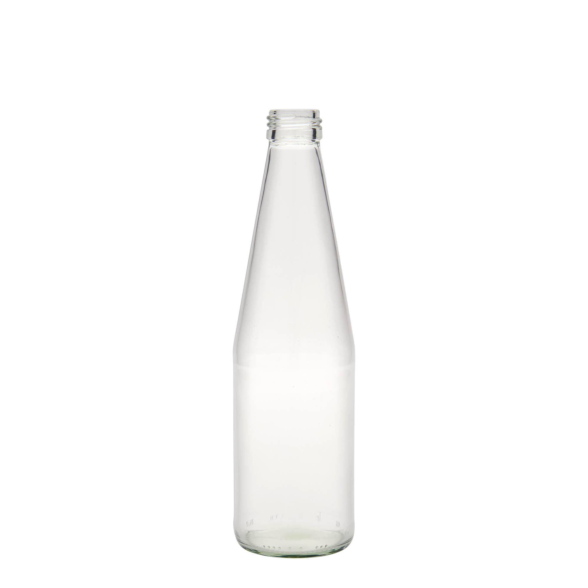 Bottiglia universale da 330 ml a forma di carota, vetro, bocca: PP 28 Bottiglia universale da 330 ml a forma di carota, vetro, bocca: PP 28