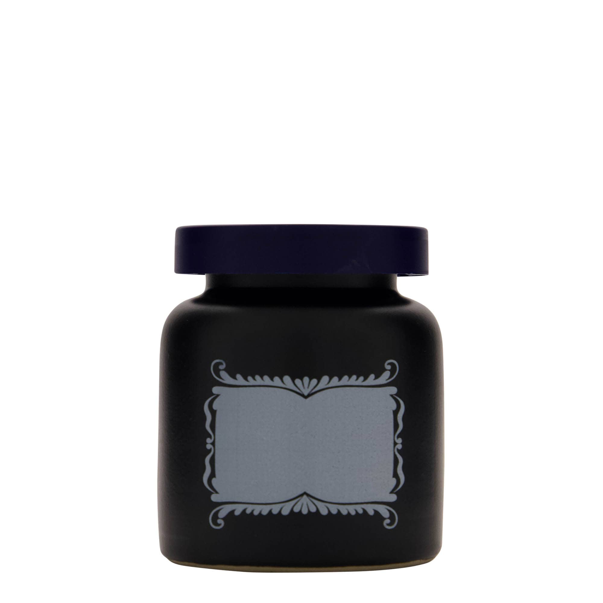 Vaso in gres da 270 ml, motivo: campo etichetta, ceramica, nero, bocca: coperchio a calotta