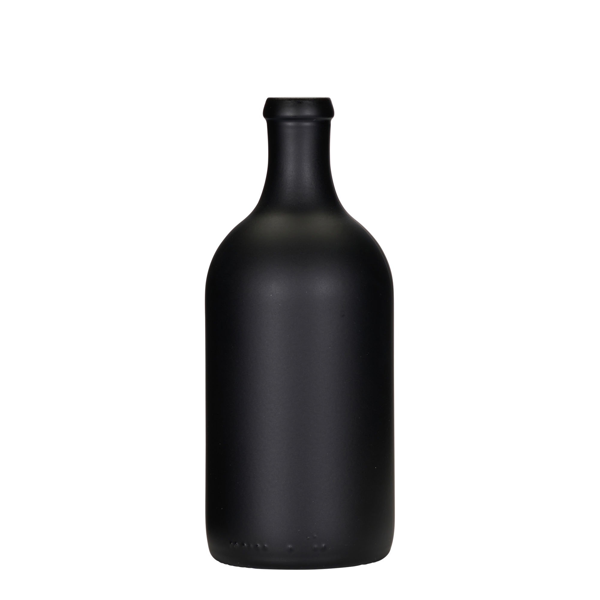 Bottiglia di vetro da 500 ml 'Ginevra Leggera', nera, bocca: sughero Bottiglia di vetro da 500 ml 'Ginevra Leggera', nera, bocca: sughero