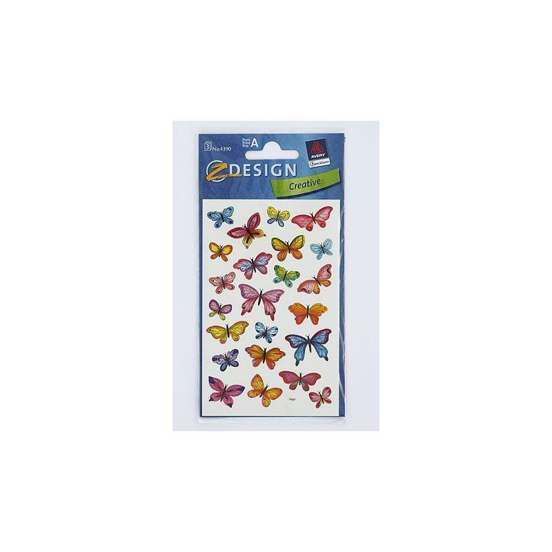 Adesivi Zweckform 'Piccole Farfalle', motivo, carta, multicolore