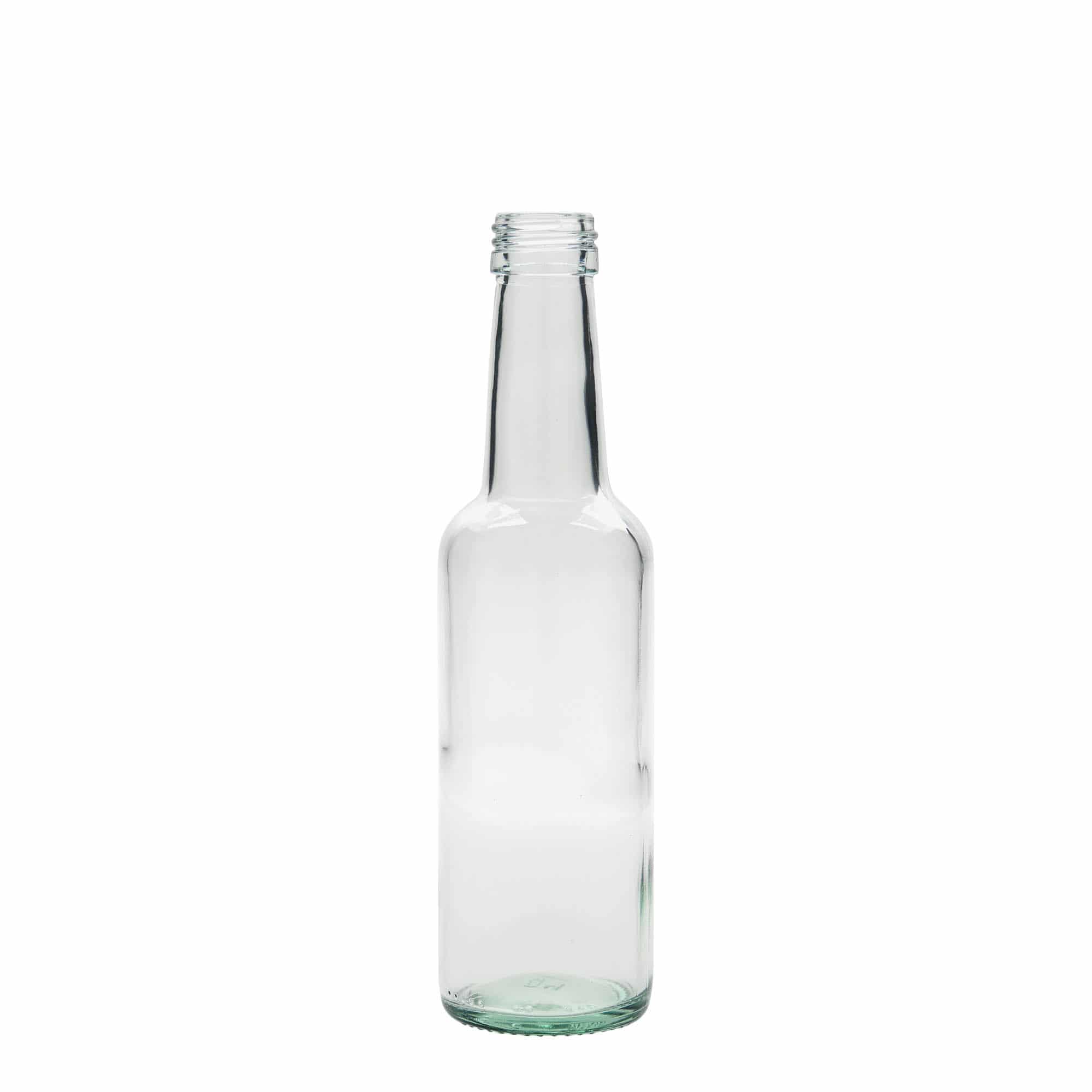 Bottiglia di vetro da 250 ml con collo dritto, bocca: PP 28