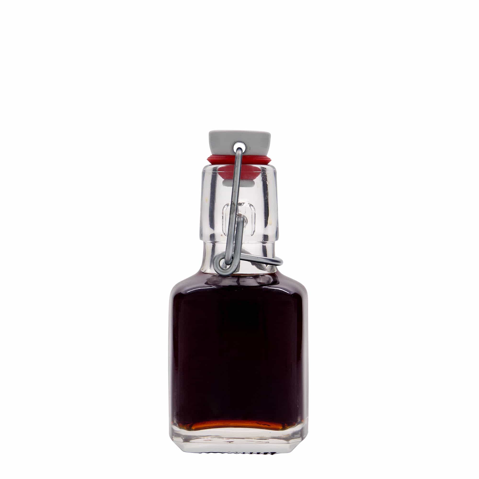 100 ml Bottiglia di vetro 'Kubica', quadrata, imboccatura: tappo meccanico