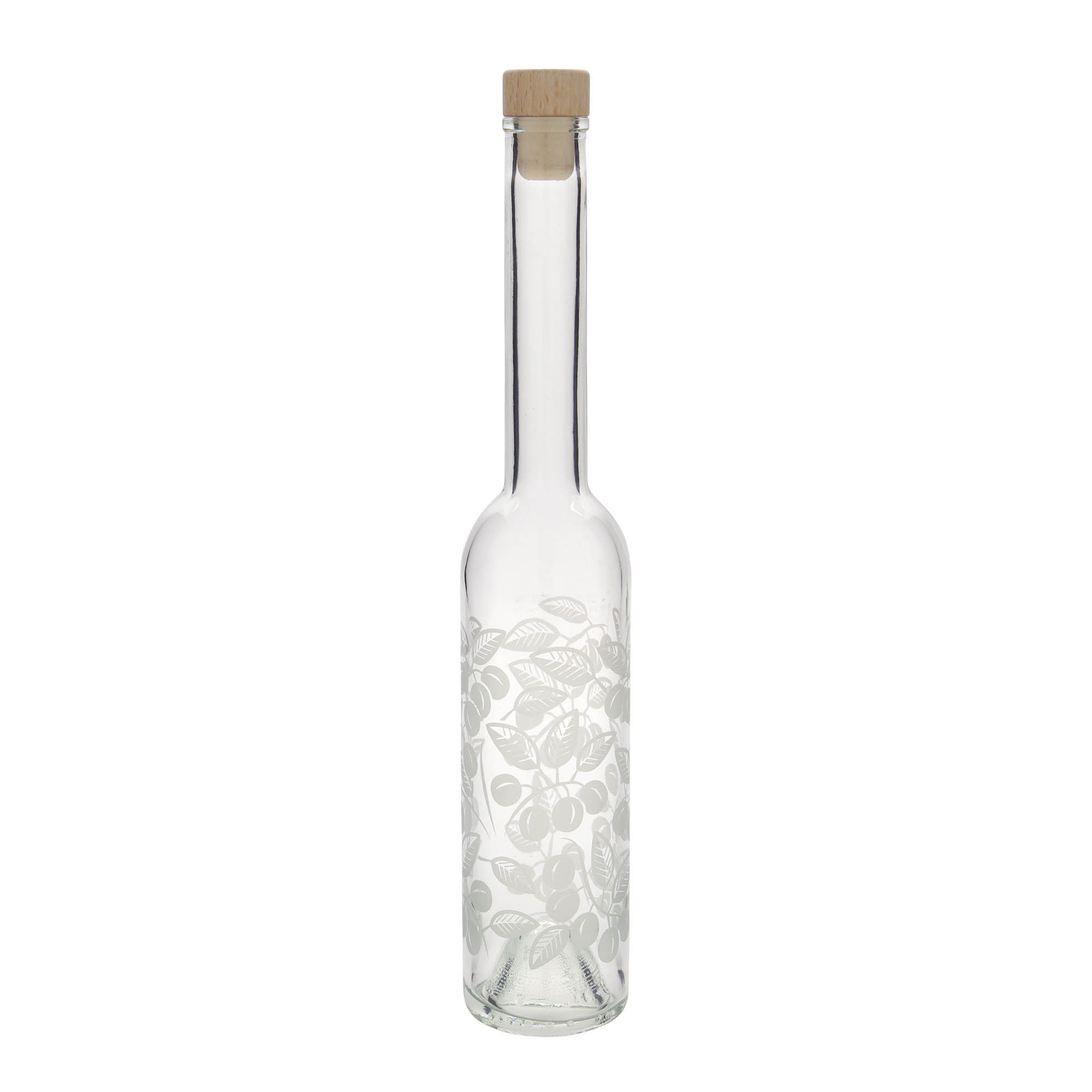 Bottiglia di vetro da 350 ml 'Opera', motivo: prugnolo, bocca: sughero Bottiglia di vetro da 350 ml 'Opera', motivo: prugnolo, bocca: sughero