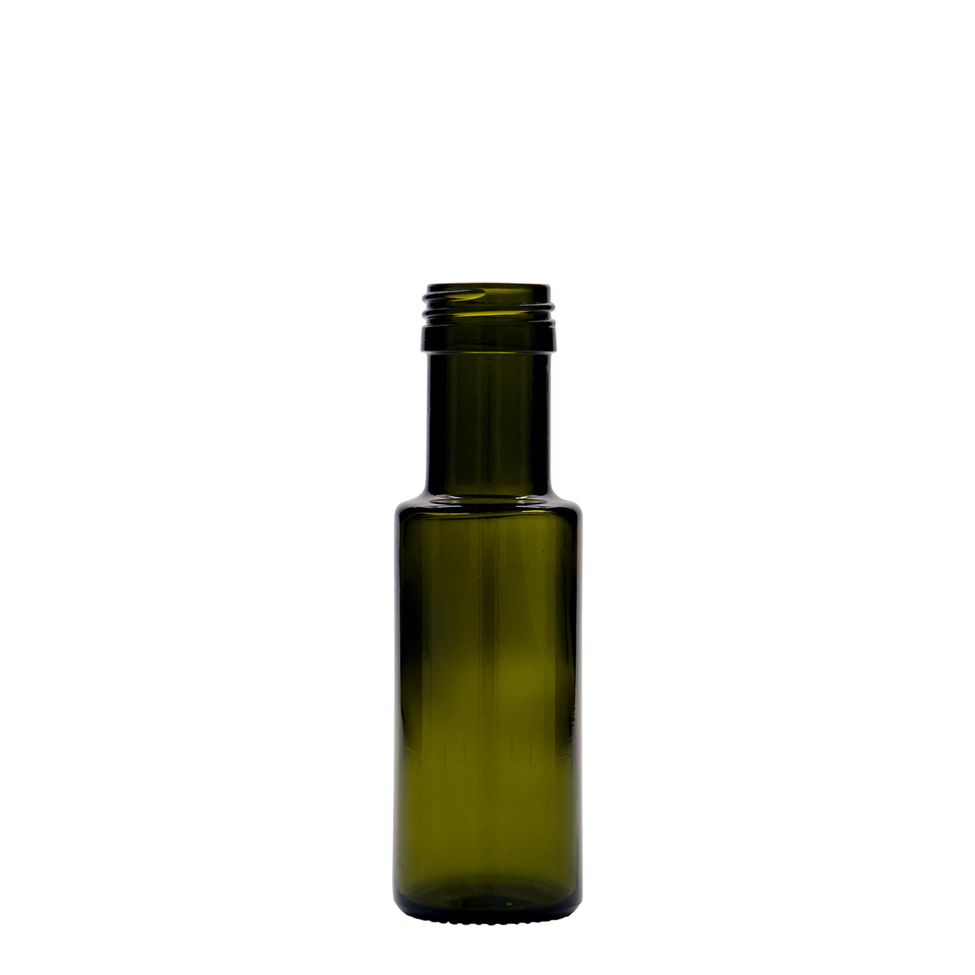 Bottiglia di vetro da 100 ml 'Dorica', verde antico, bocca: PP 31,5 Bottiglia di vetro da 100 ml 'Dorica', verde antico, bocca: PP 31,5