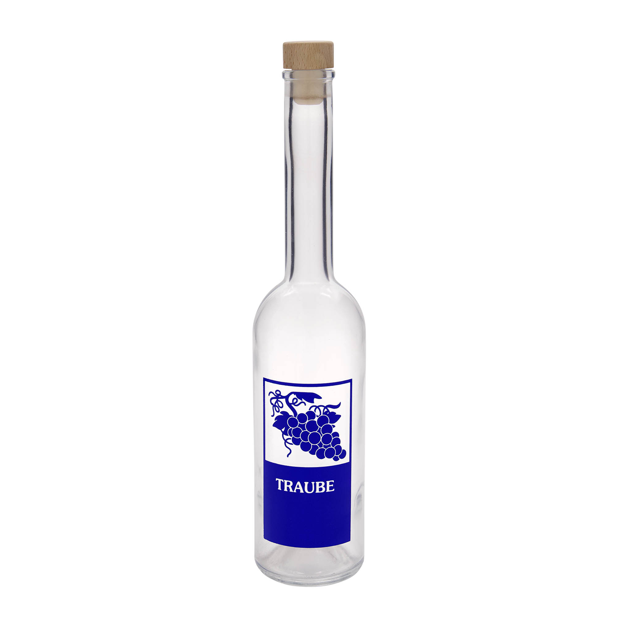 Bottiglia di vetro da 500 ml 'Opera', motivo: uva, apertura: sughero Bottiglia di vetro da 500 ml 'Opera', motivo: uva, apertura: sughero