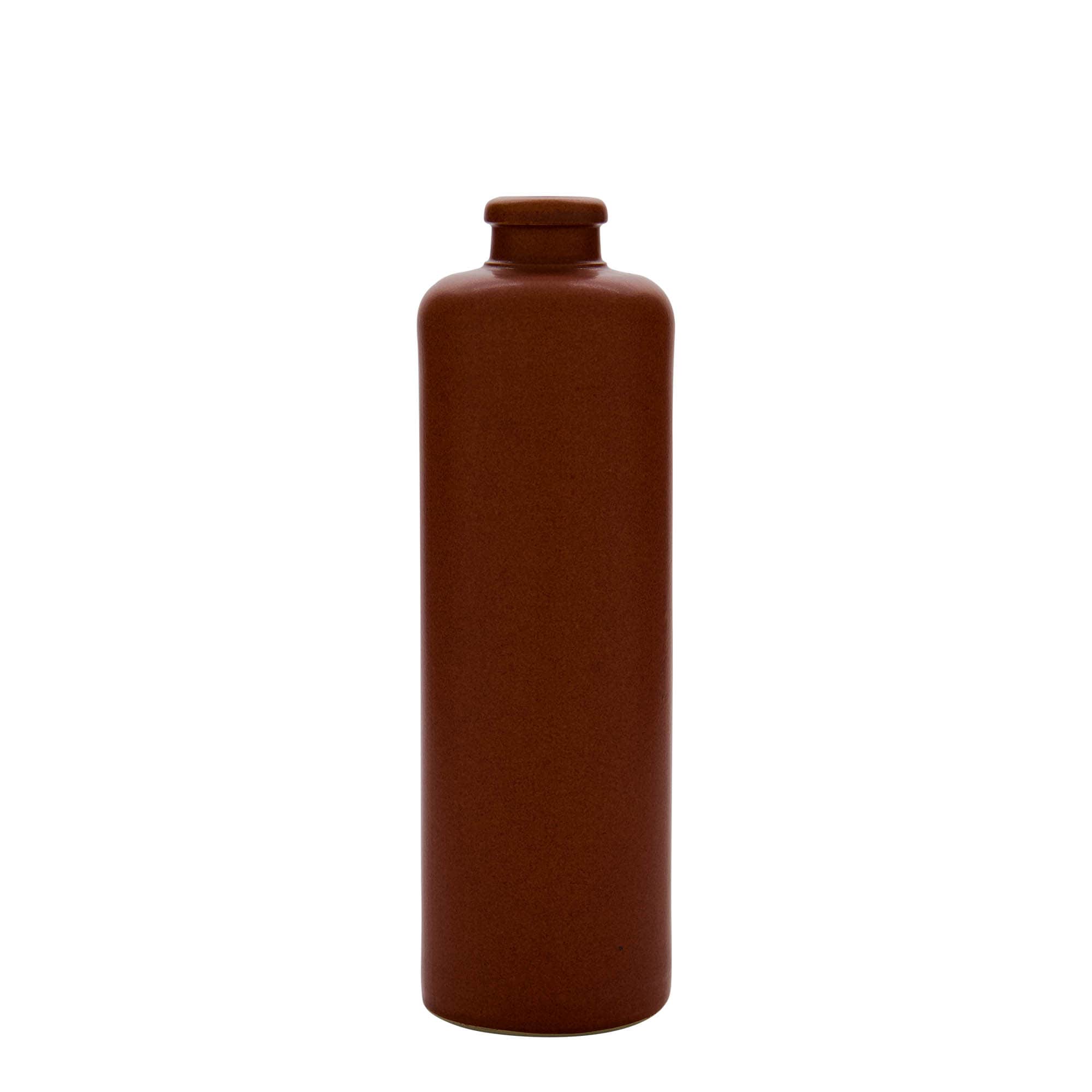 Boccale da 500 ml, gres, rosso-marrone, bocca: sughero