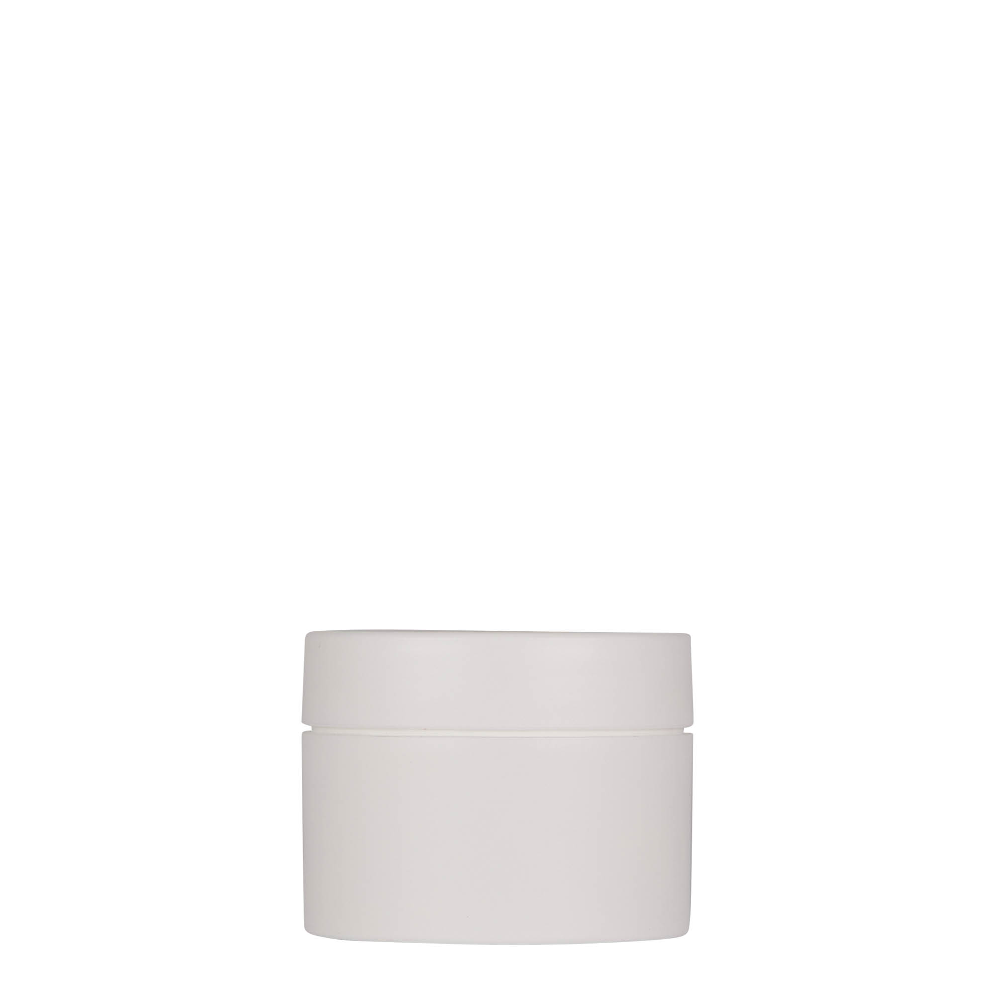 50 ml barattolo in plastica 'Antonella', PP, bianco, apertura: chiusura a vite