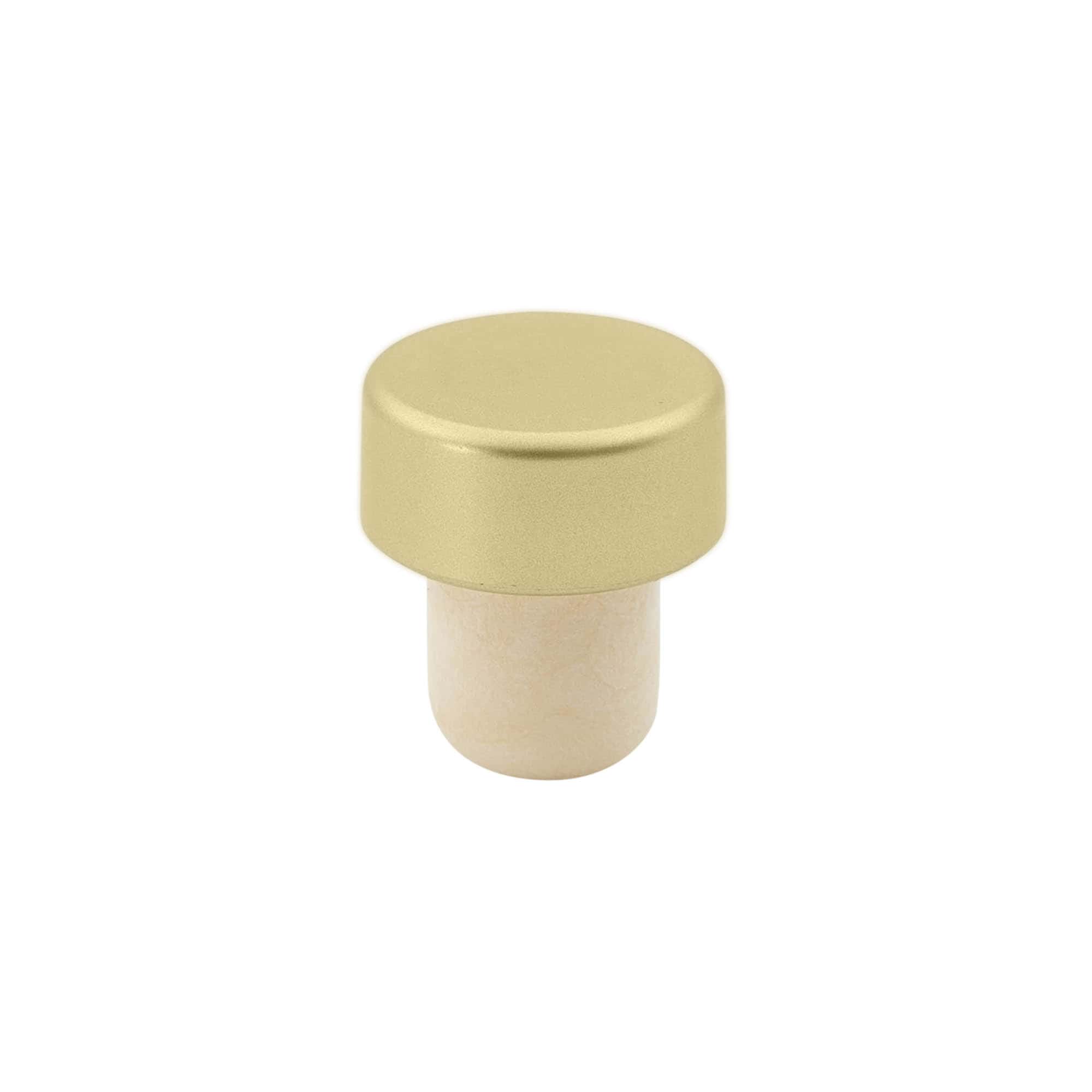Tappo con impugnatura in sughero 19 mm, plastica, oro, per bocca: sughero