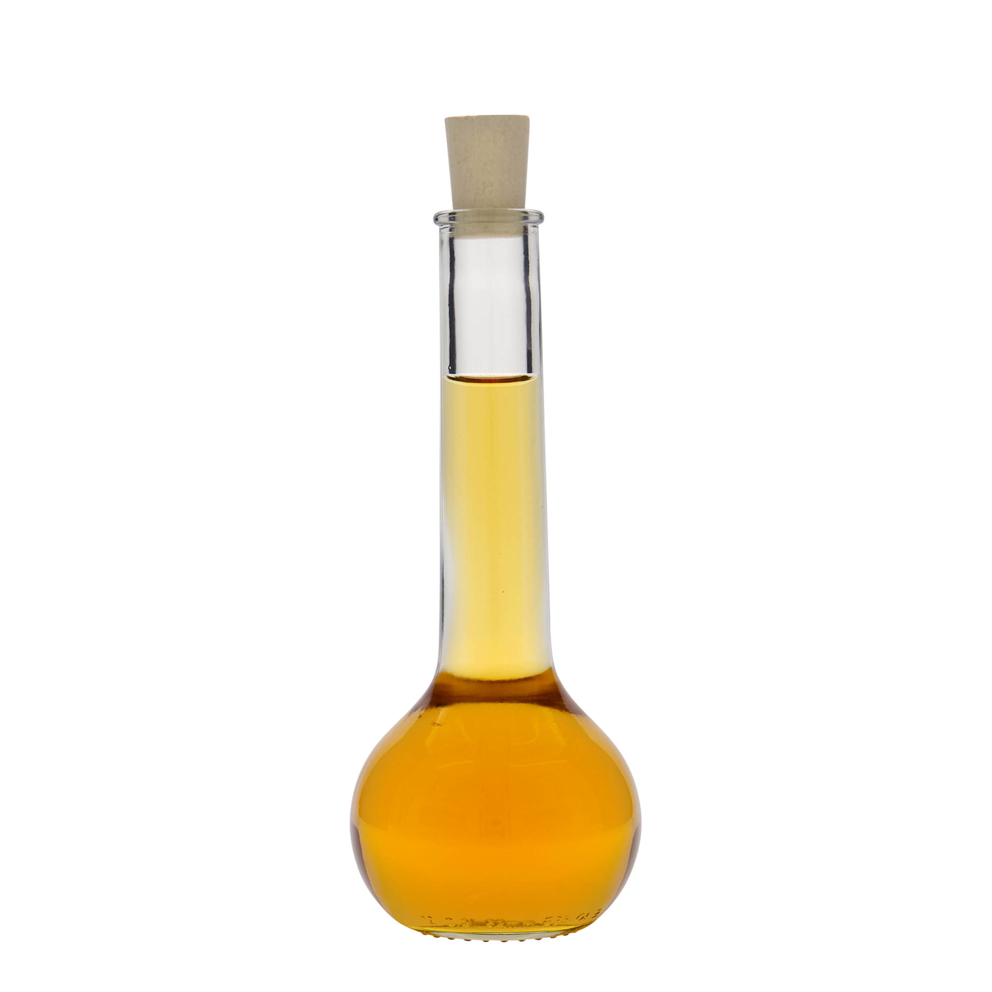Bottiglia di vetro da 200 ml 'Tulipano', bocca: tappo di sughero Bottiglia di vetro da 200 ml 'Tulipano', bocca: tappo di sughero
